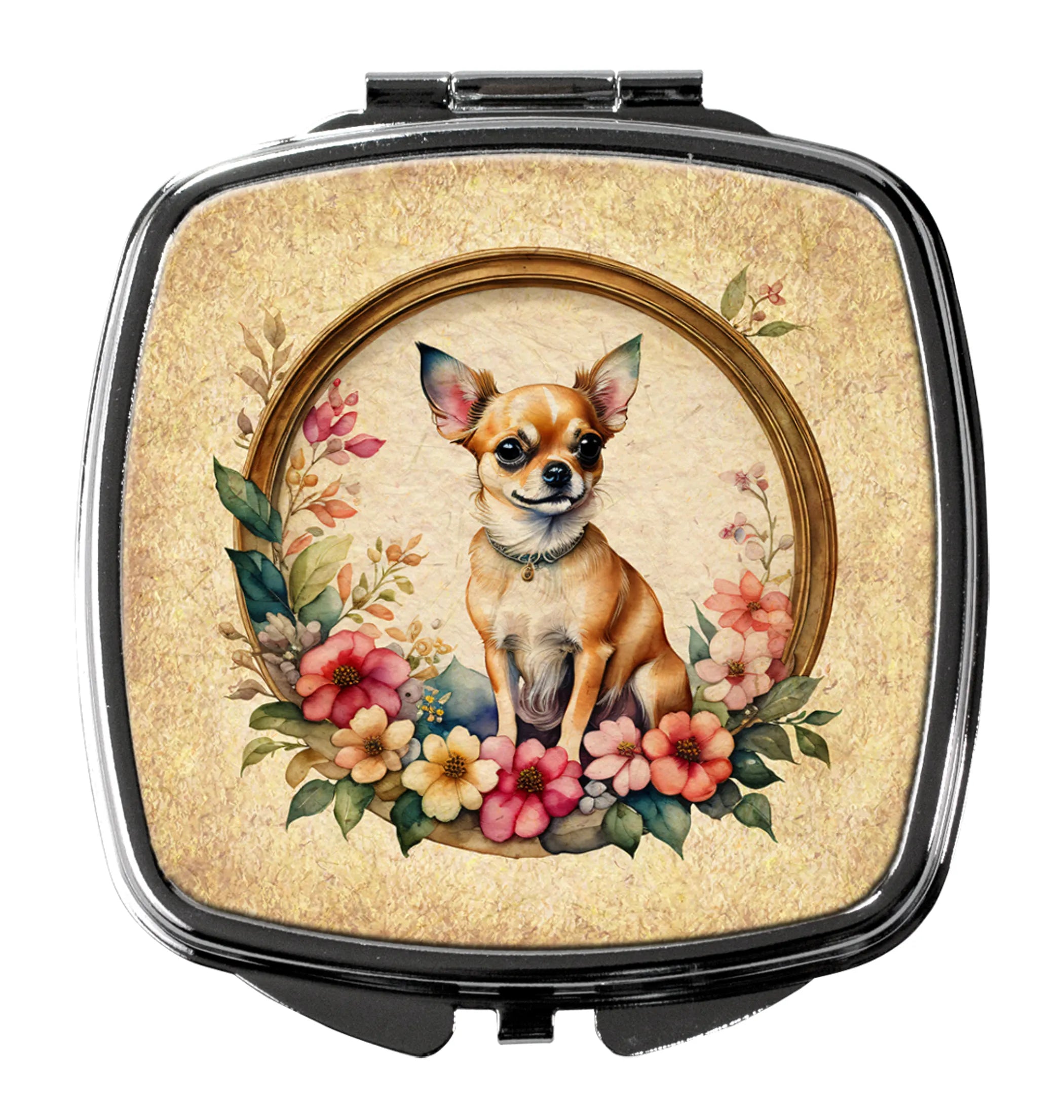 Frame of Flowers Compact Mirror - Pack Of: 1 | Collection name: Frame of flowers