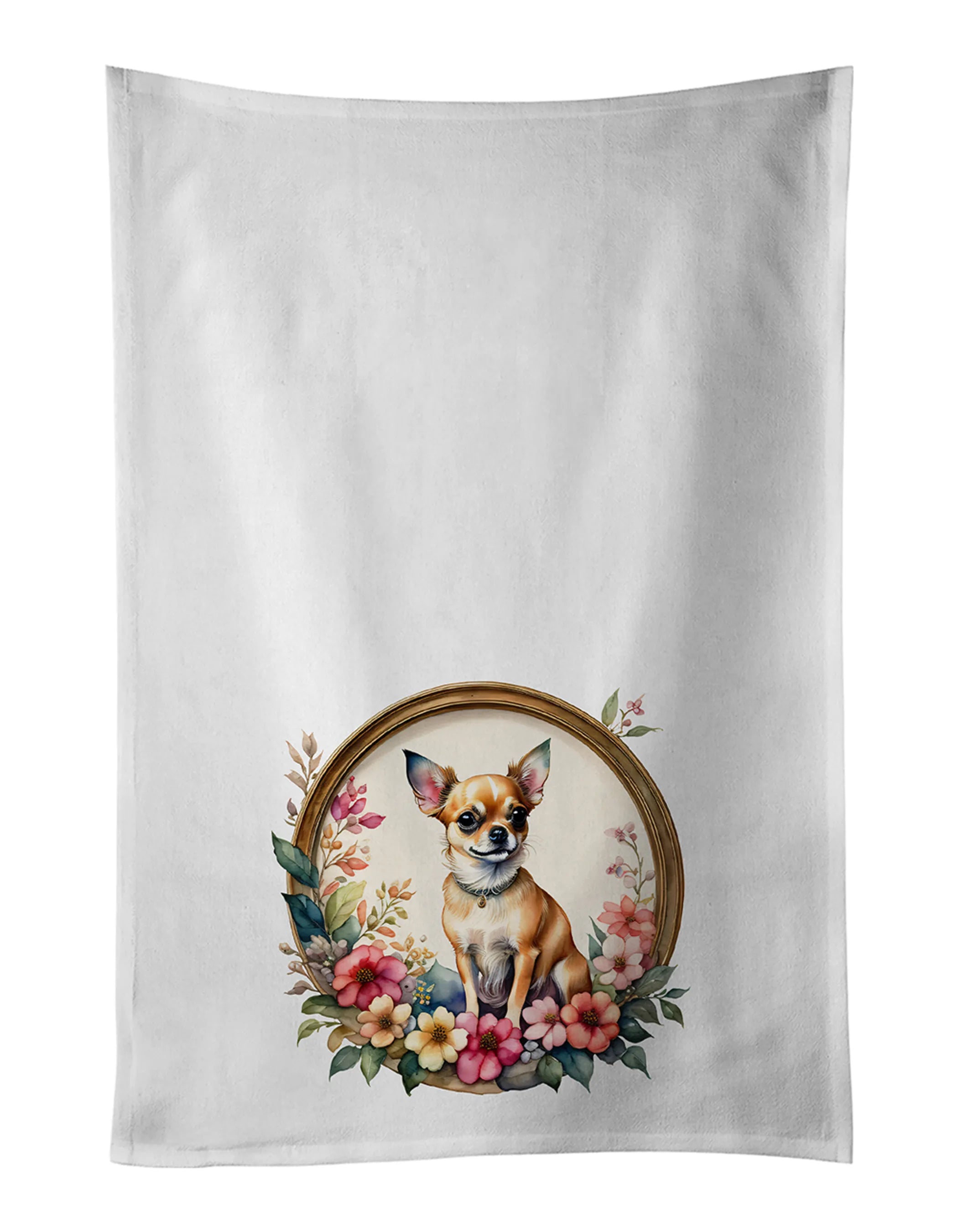 Frame of Flowers Kitchen Towel Set of 2 - Size: 28HX19W | Pack Of: 1 | Collection name: Frame of flowers