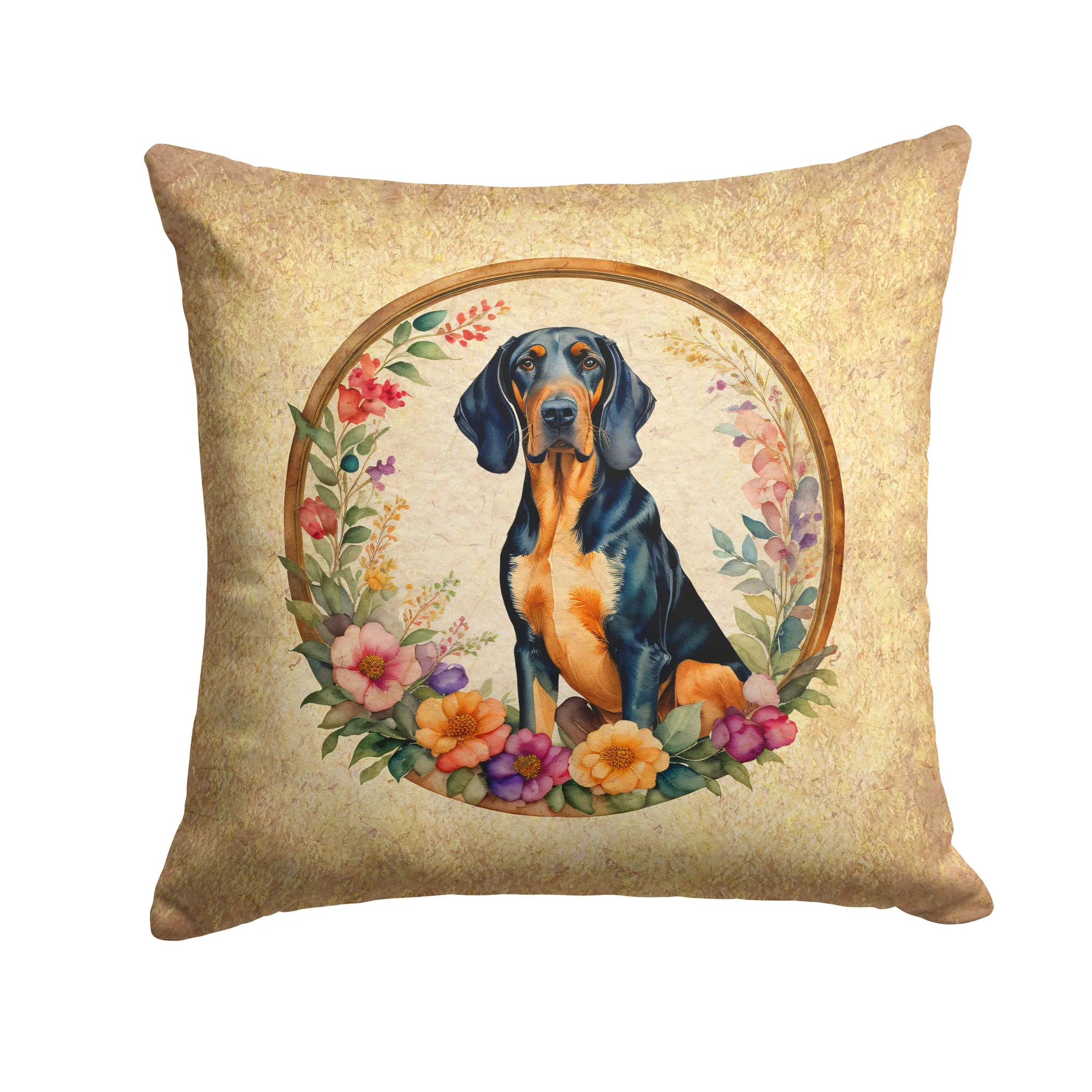 Frame of Flowers Throw Pillow - Size: 14HX14W | Pack Of: 1 | Collection name: Frame of flowers