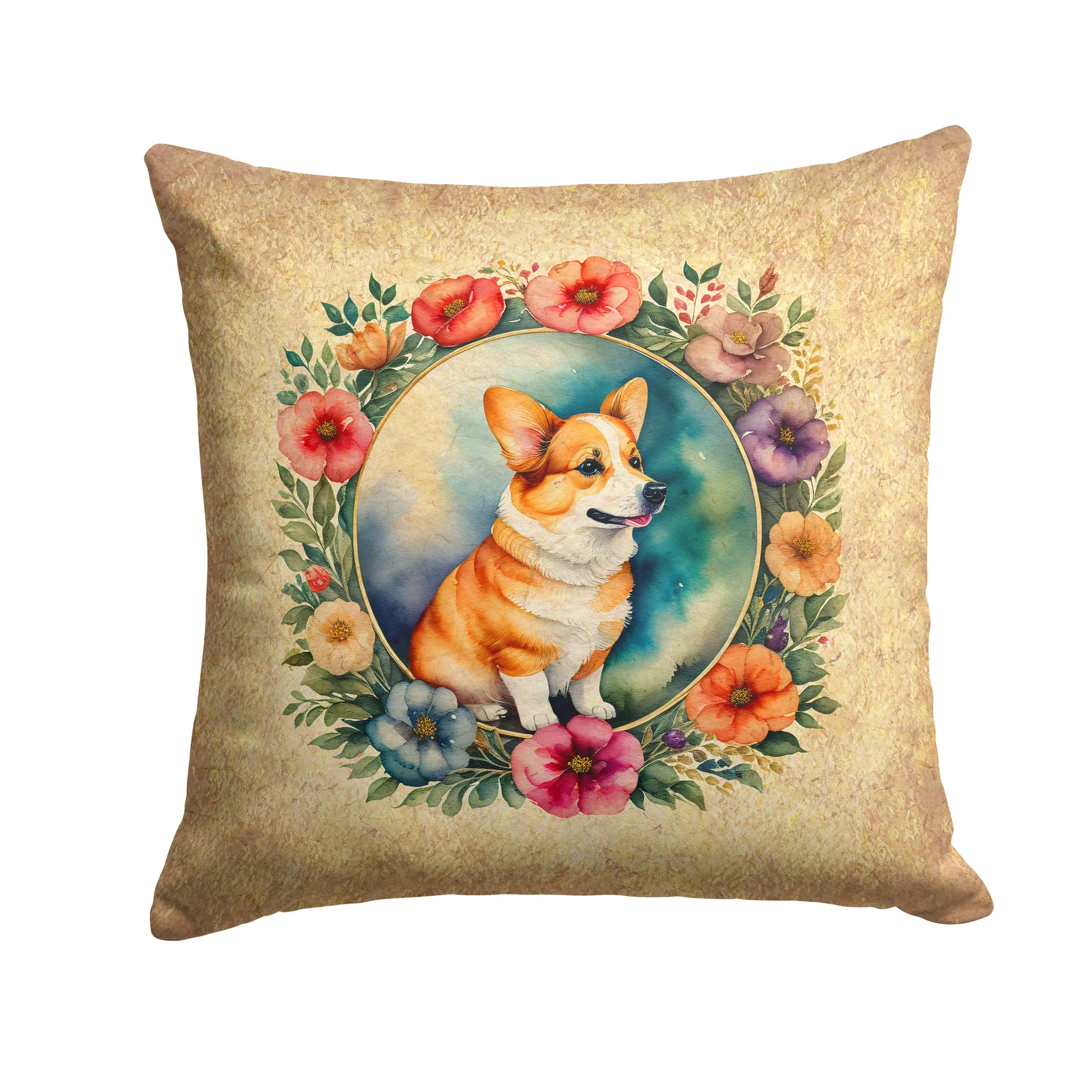 Frame of Flowers Throw Pillow - Size: 14HX14W | Pack Of: 1 | Collection name: Frame of flowers