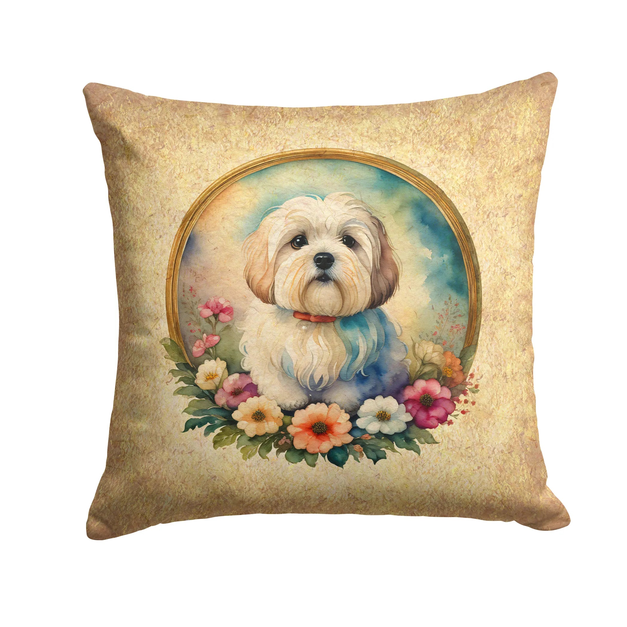 Frame of Flowers Throw Pillow - Size: 14HX14W | Pack Of: 1 | Collection name: Frame of flowers