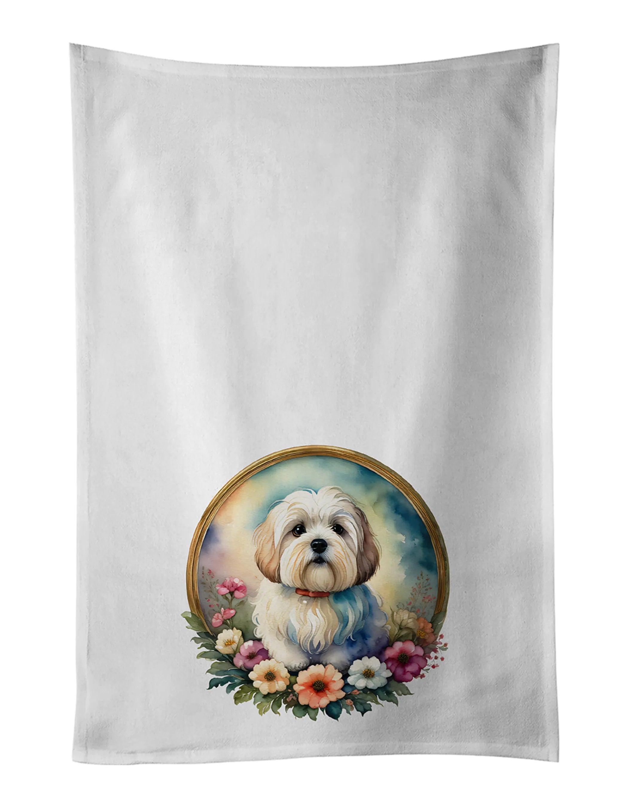 Frame of Flowers Kitchen Towel Set of 2 - Size: 28HX19W | Pack Of: 1 | Collection name: Frame of flowers