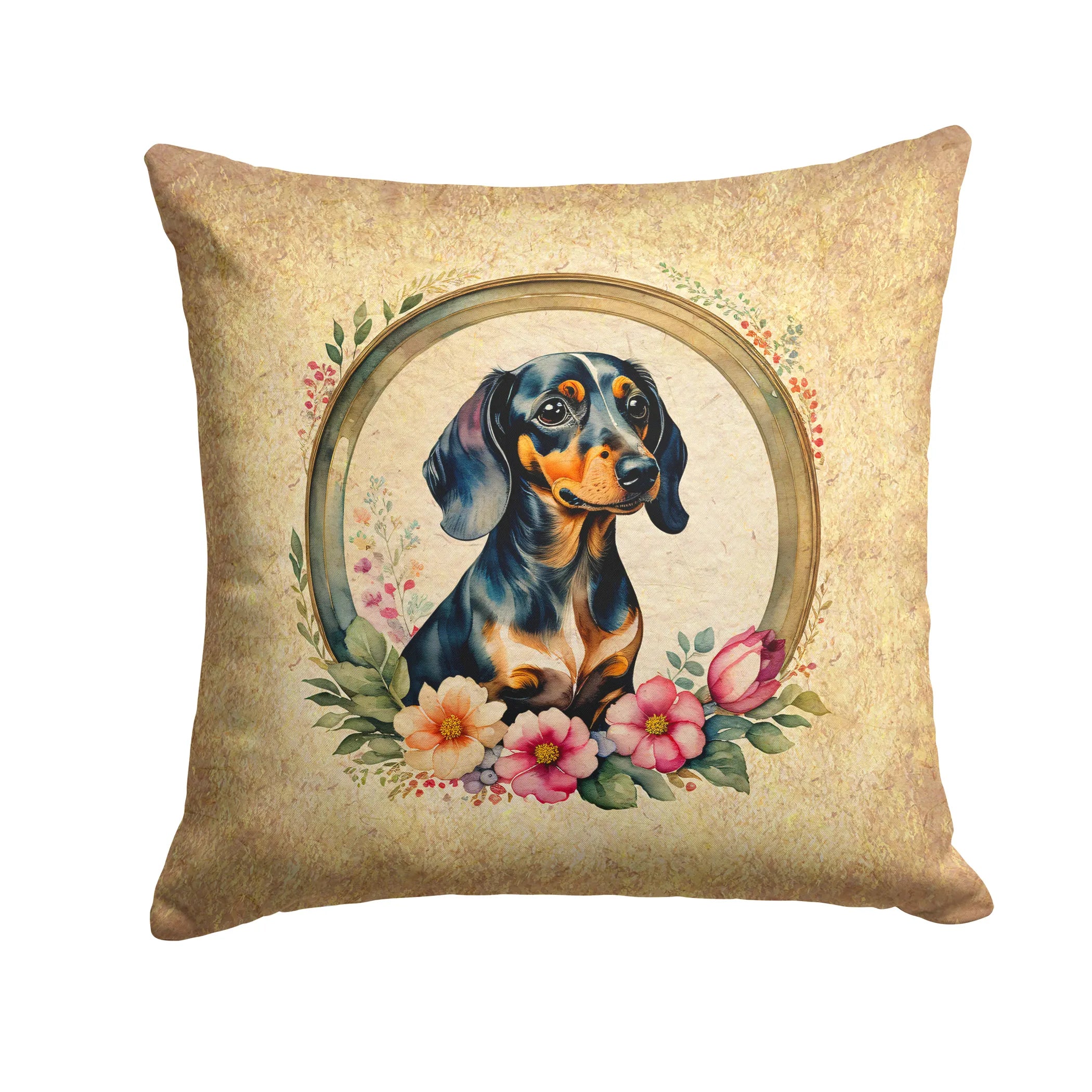 Frame of Flowers Throw Pillow - Size: 14HX14W | Pack Of: 1 | Collection name: Frame of flowers