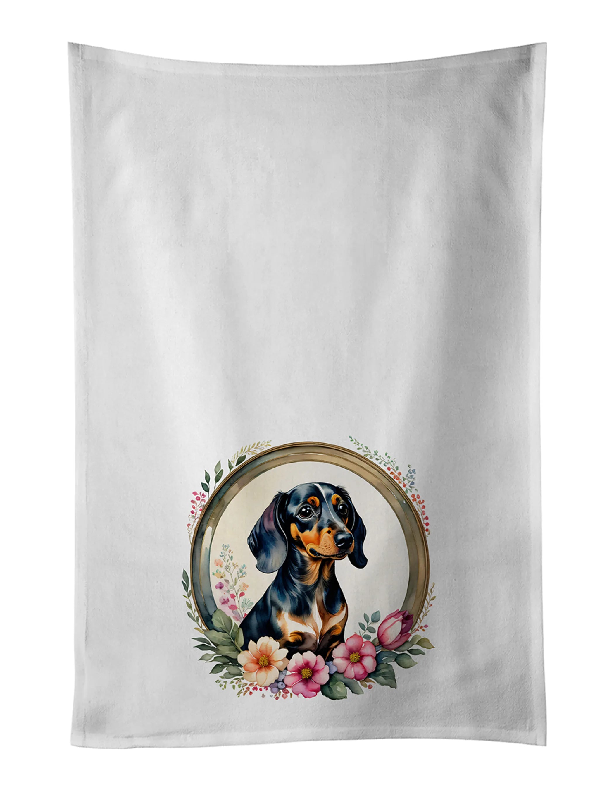 Frame of Flowers Kitchen Towel Set of 2 - Size: 28HX19W | Pack Of: 1 | Collection name: Frame of flowers