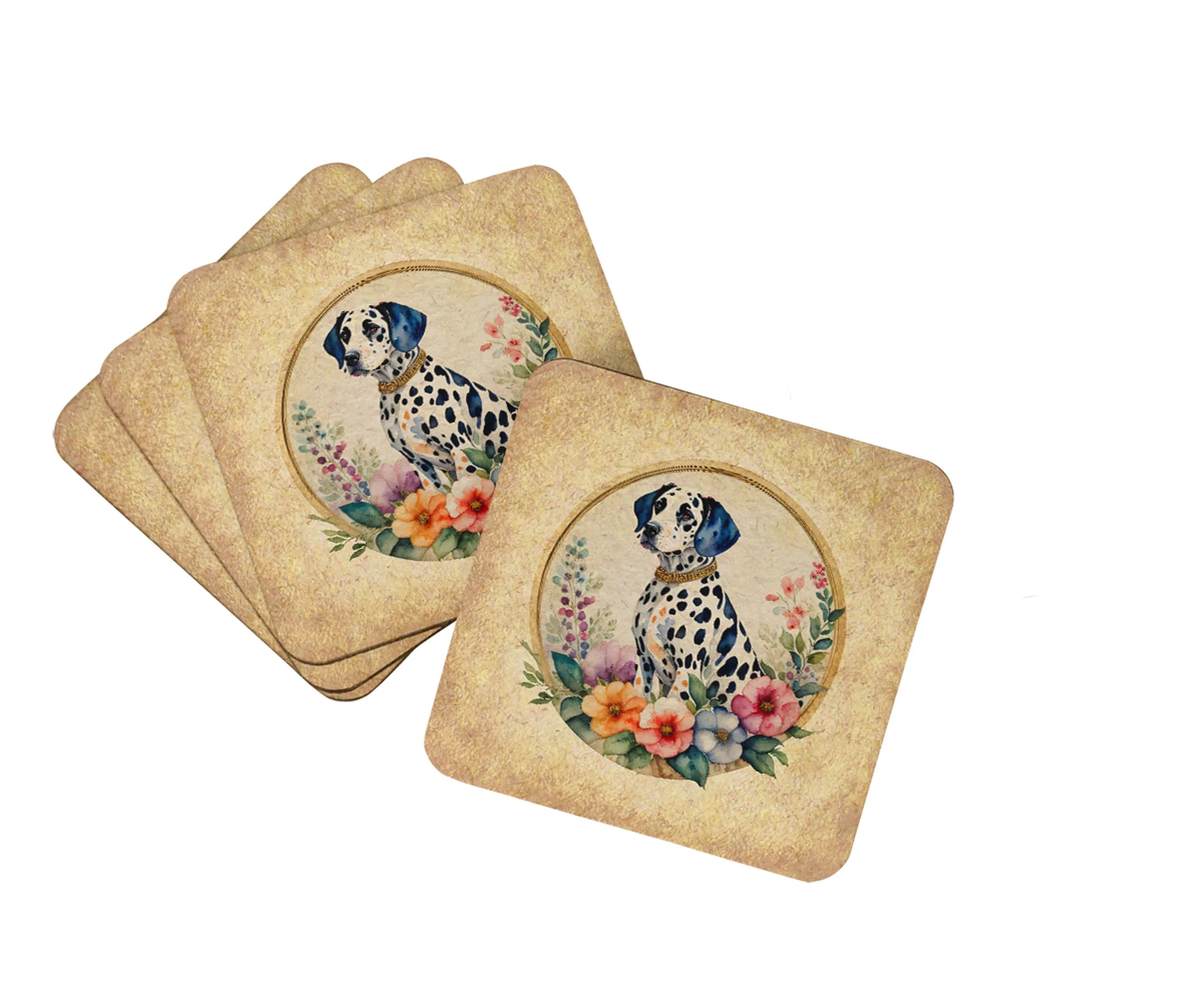 Frame of Flowers Foam Coasters - Size: 3.5 | Pack Of: 1 | Collection name: Frame of flowers