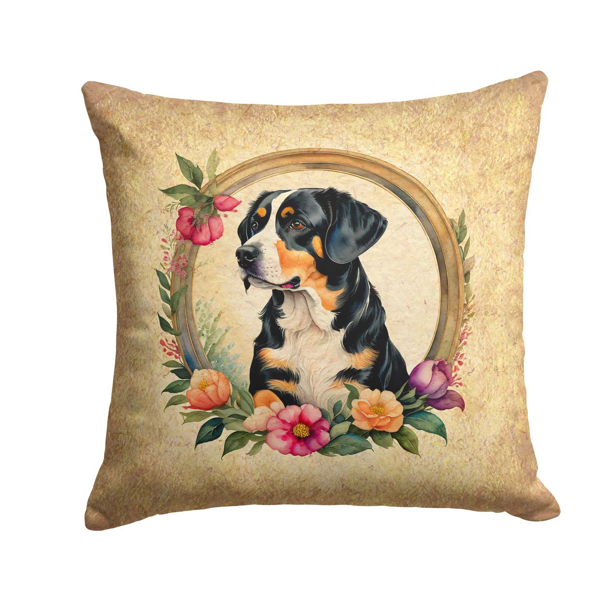 Frame of Flowers Throw Pillow - Size: 14HX14W | Pack Of: 1 | Collection name: Frame of flowers