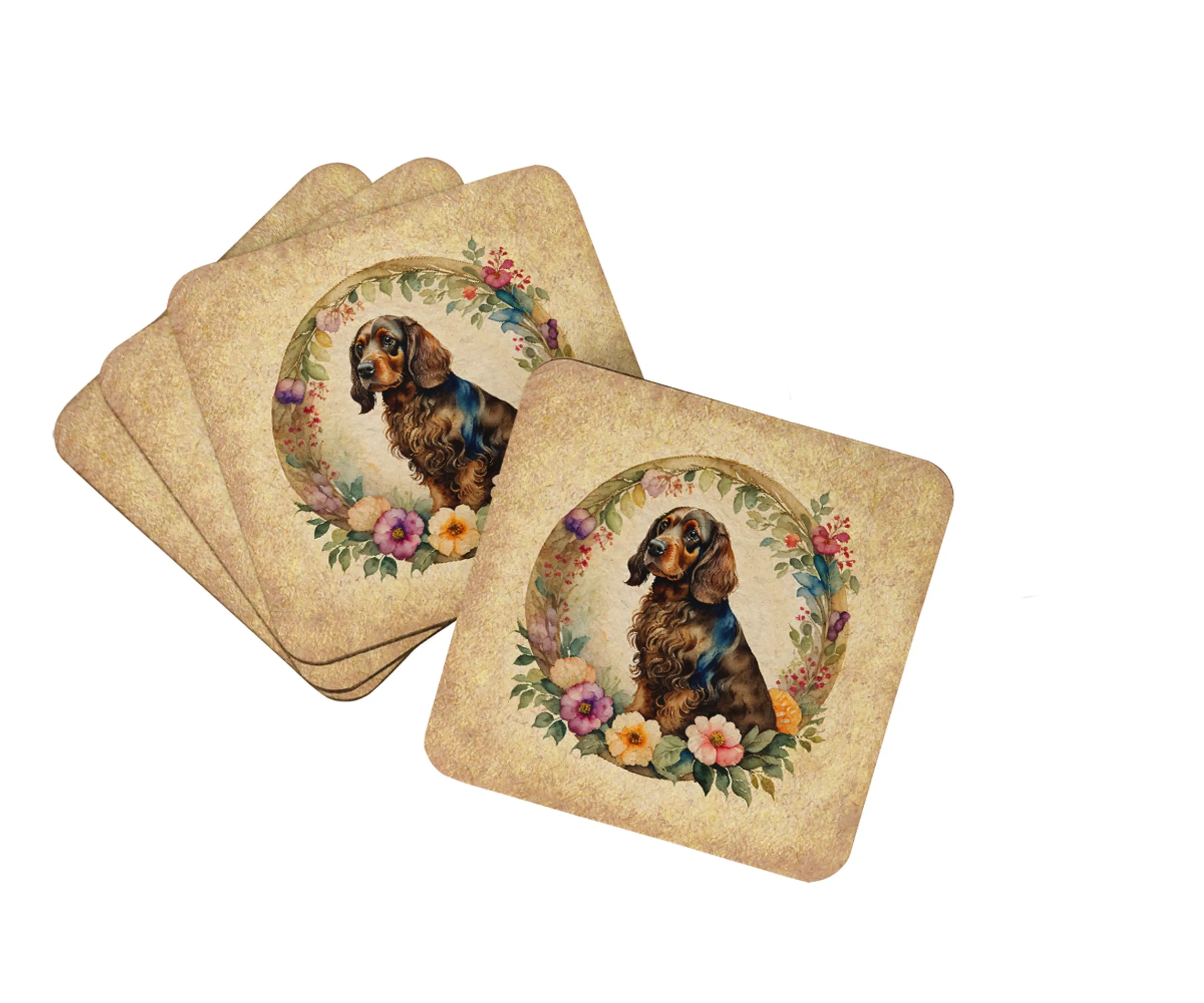 Frame of Flowers Foam Coasters - Size: 3.5 | Pack Of: 1 | Collection name: Frame of flowers