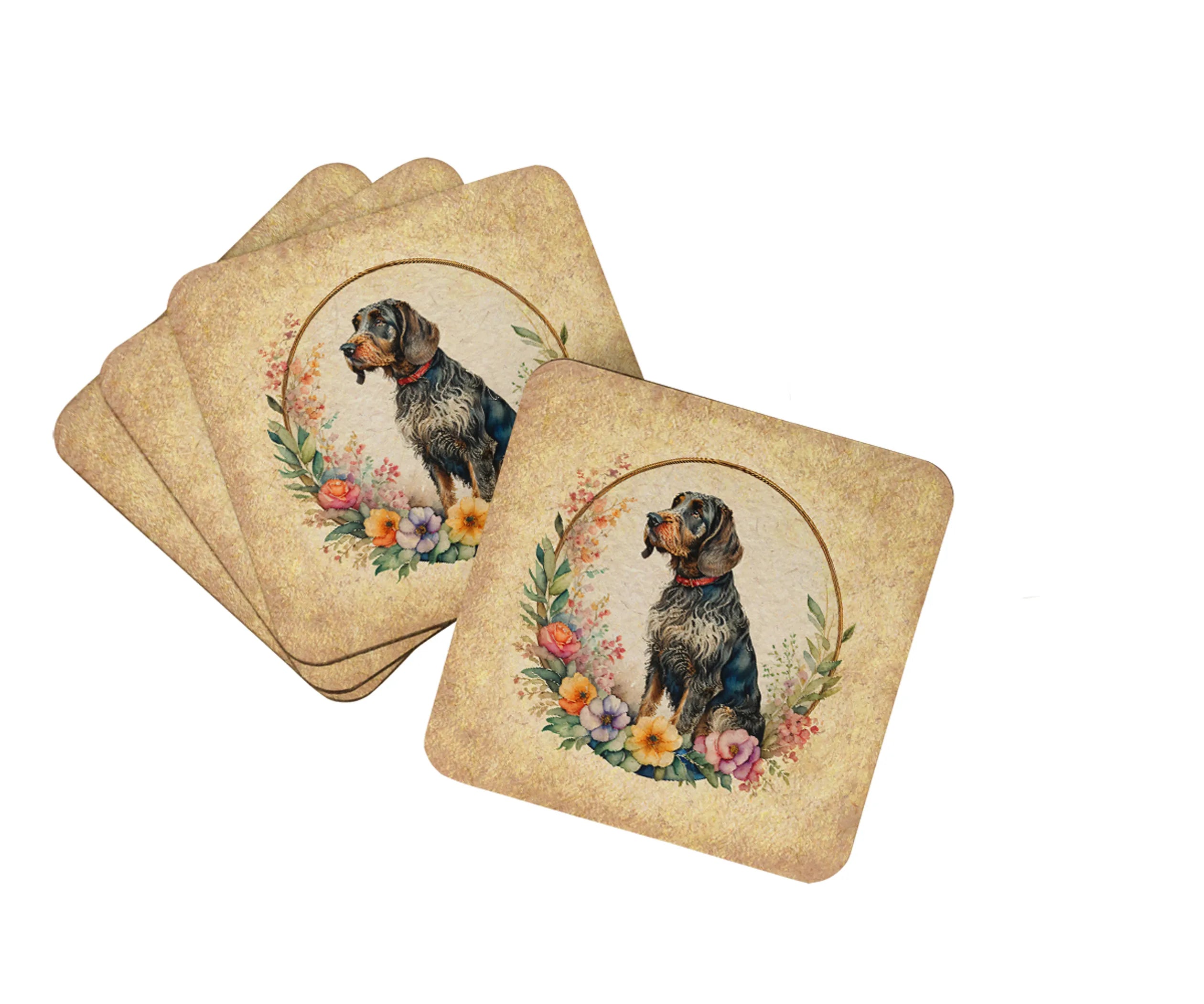 Frame of Flowers Foam Coasters - Size: 3.5 | Pack Of: 1 | Collection name: Frame of flowers