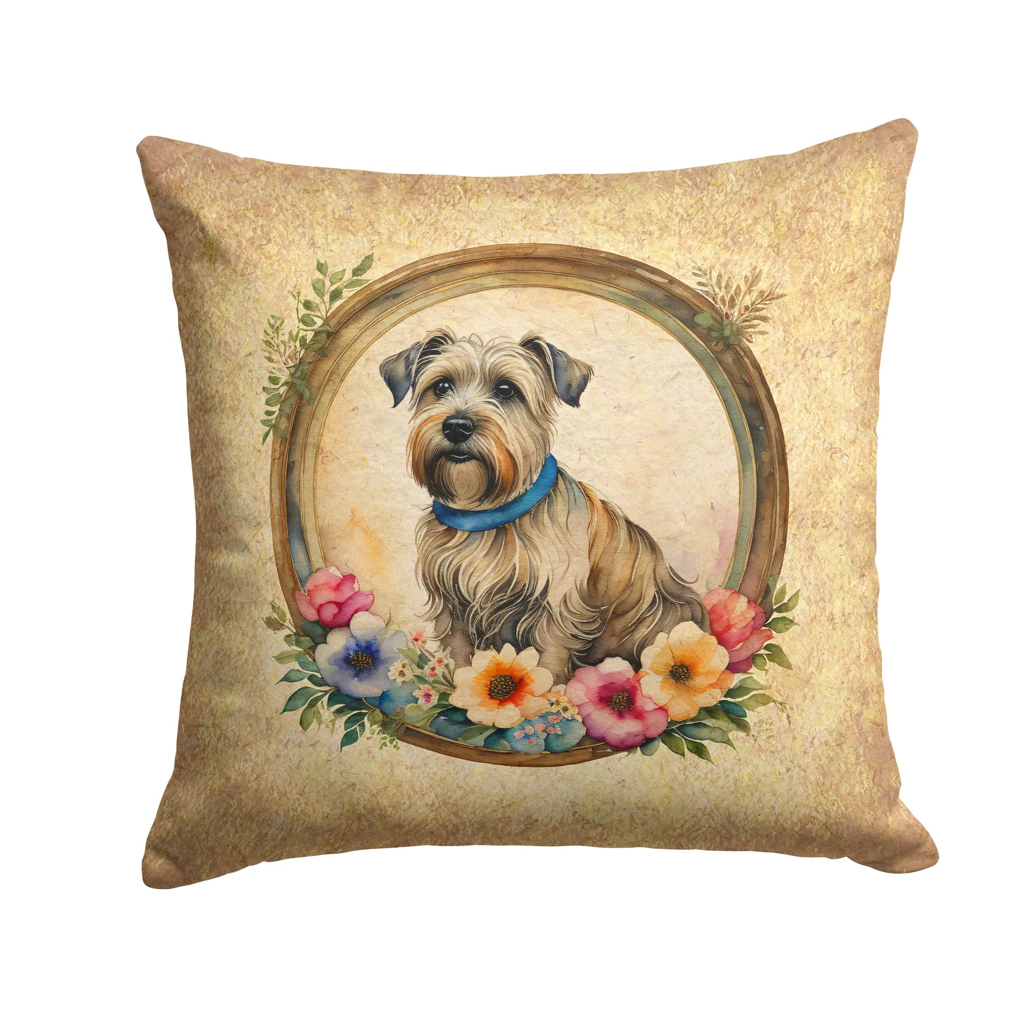 Frame of Flowers Throw Pillow - Size: 14HX14W | Pack Of: 1 | Collection name: Frame of flowers