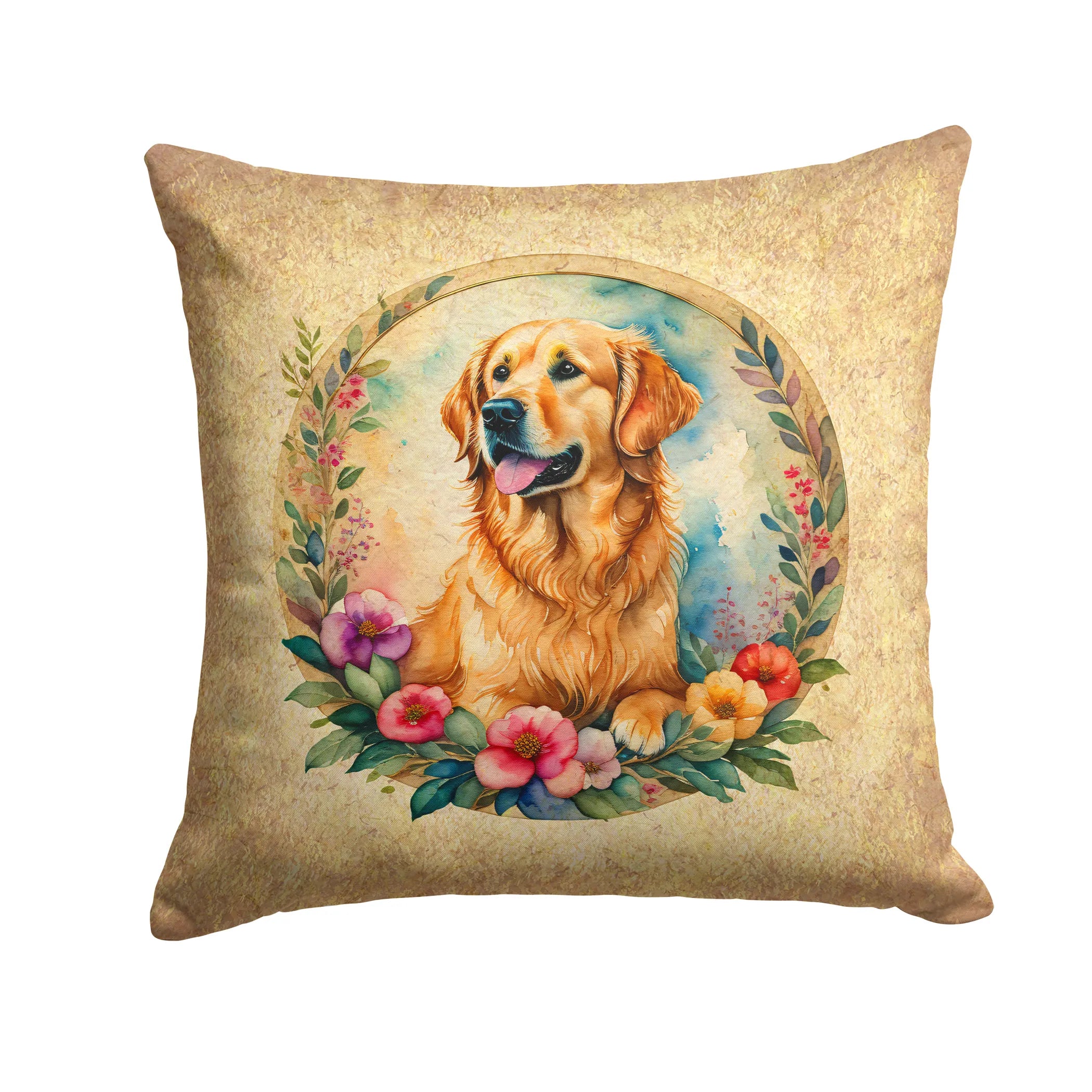 Frame of Flowers Throw Pillow - Size: 14HX14W | Pack Of: 1 | Collection name: Frame of flowers
