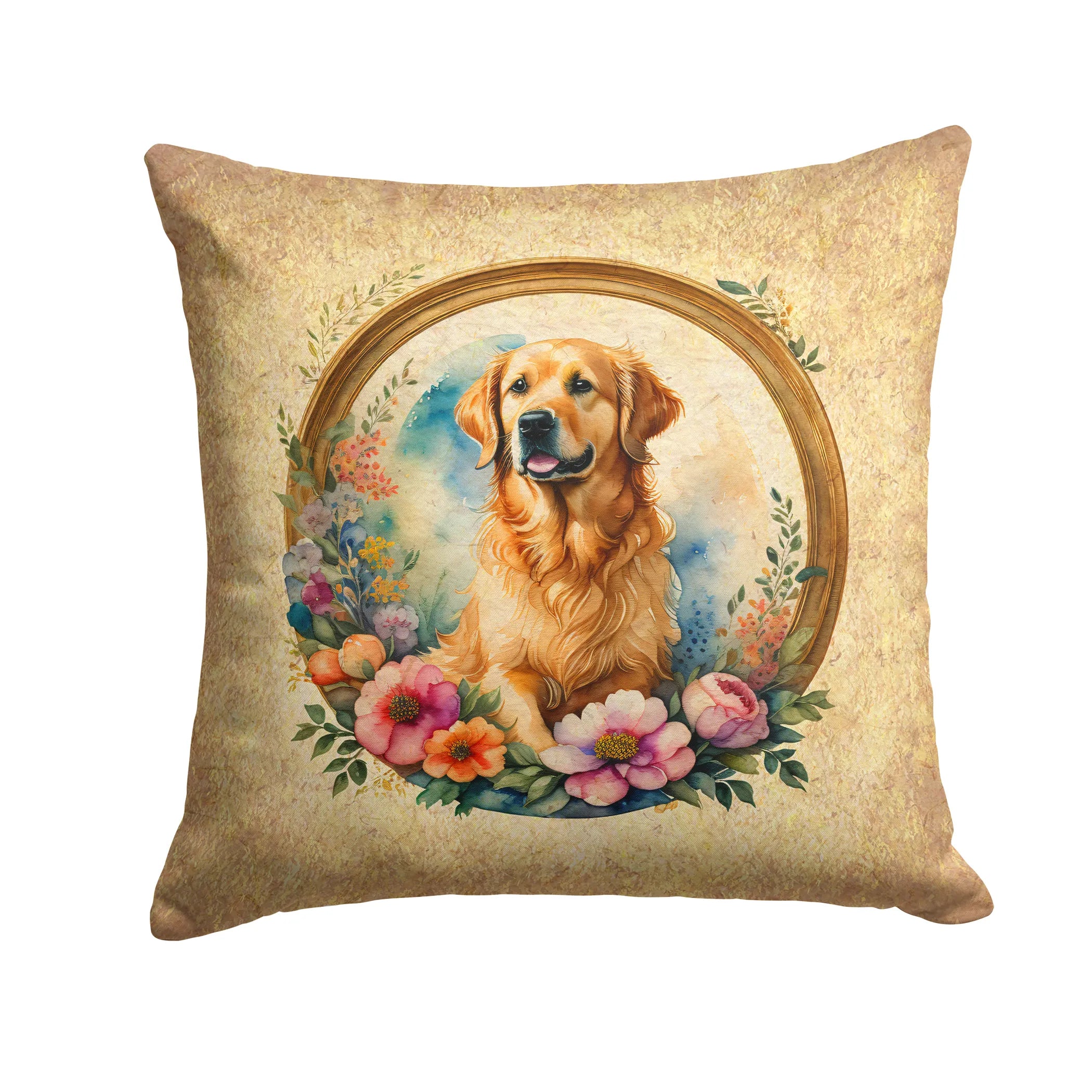 Frame of Flowers Throw Pillow - Size: 14HX14W | Pack Of: 1 | Collection name: Frame of flowers
