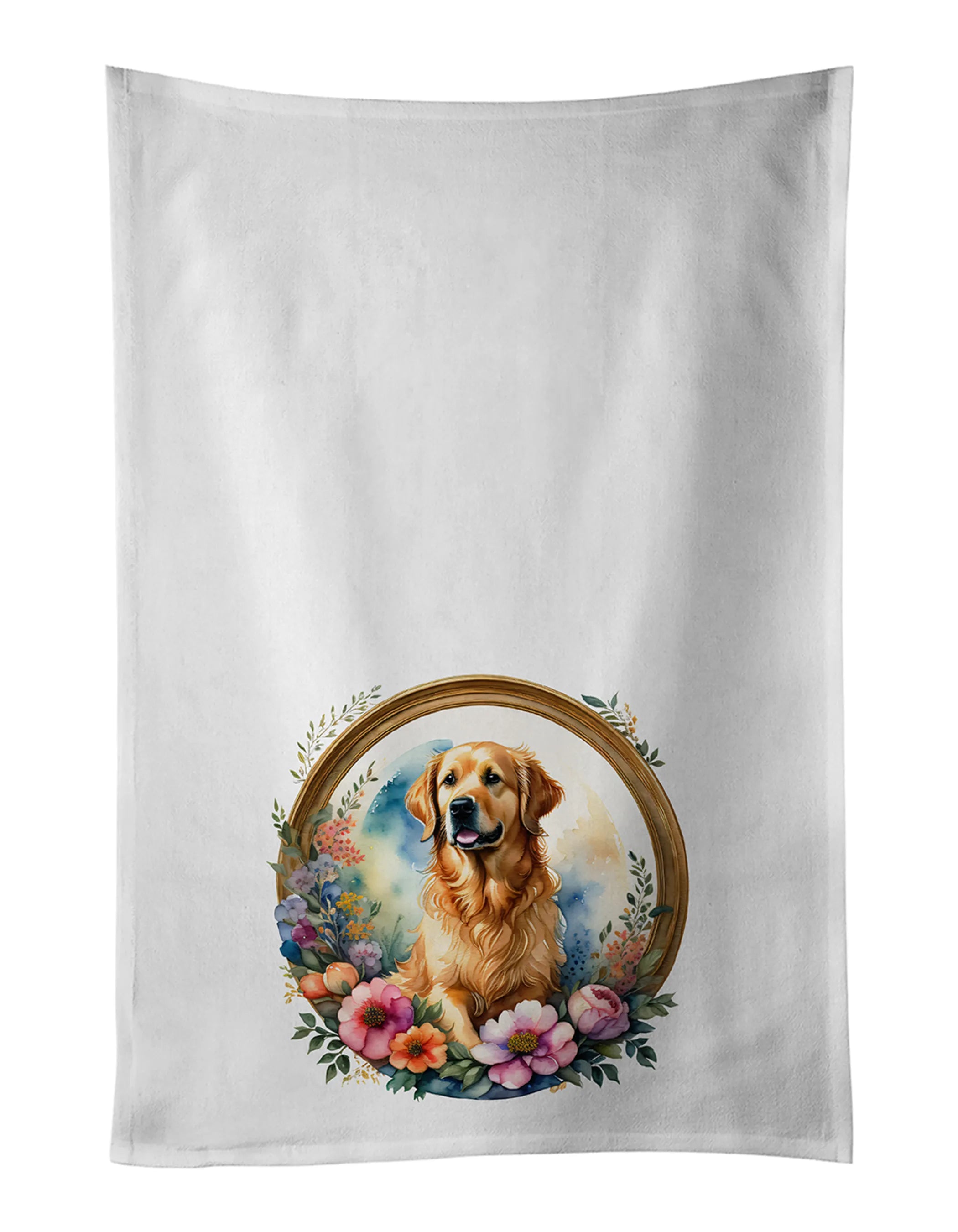 Frame of Flowers Kitchen Towel Set of 2 - Size: 28HX19W | Pack Of: 1 | Collection name: Frame of flowers