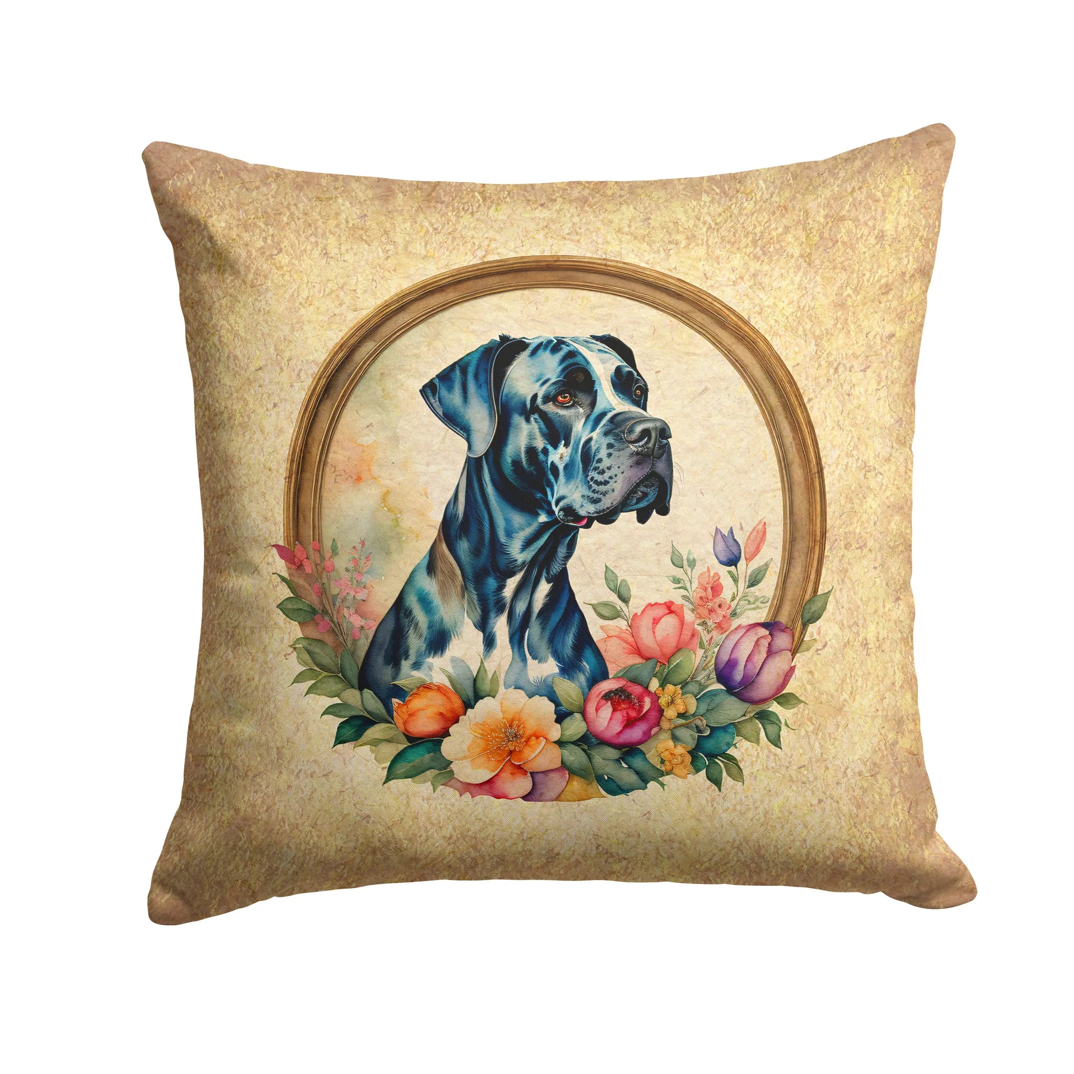 Frame of Flowers Throw Pillow - Size: 14HX14W | Pack Of: 1 | Collection name: Frame of flowers