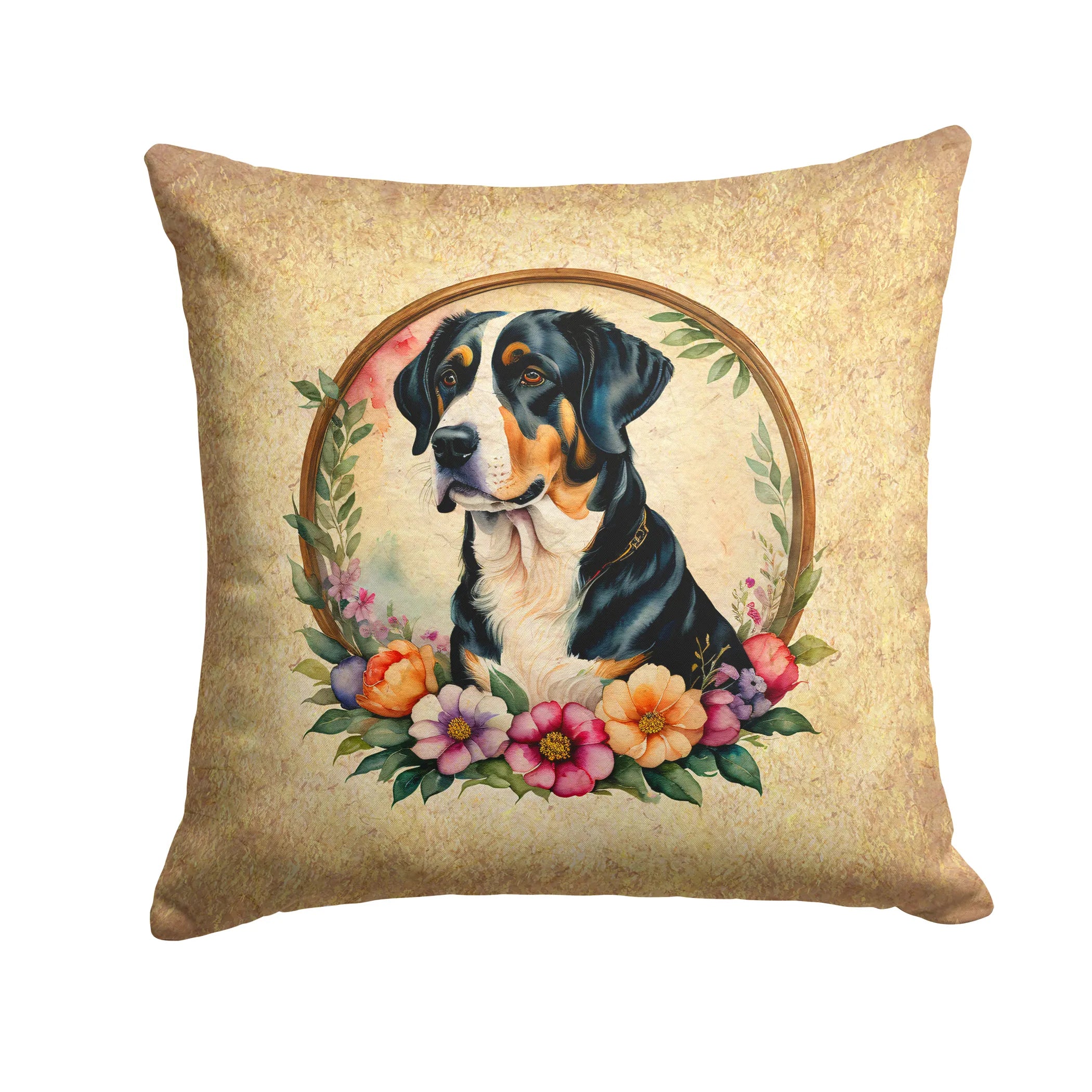 Frame of Flowers Throw Pillow - Size: 14HX14W | Pack Of: 1 | Collection name: Frame of flowers