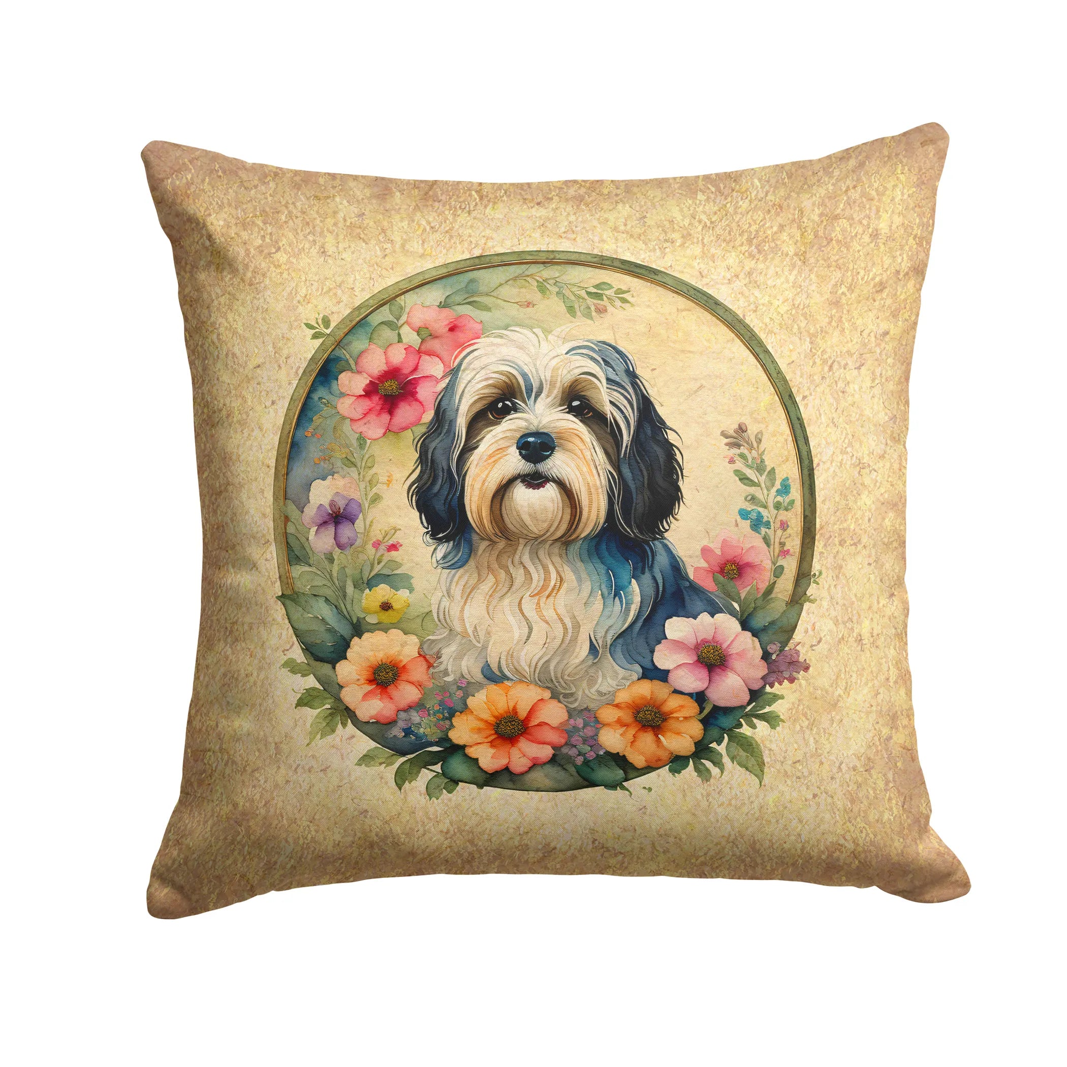 Frame of Flowers Throw Pillow - Size: 14HX14W | Pack Of: 1 | Collection name: Frame of flowers