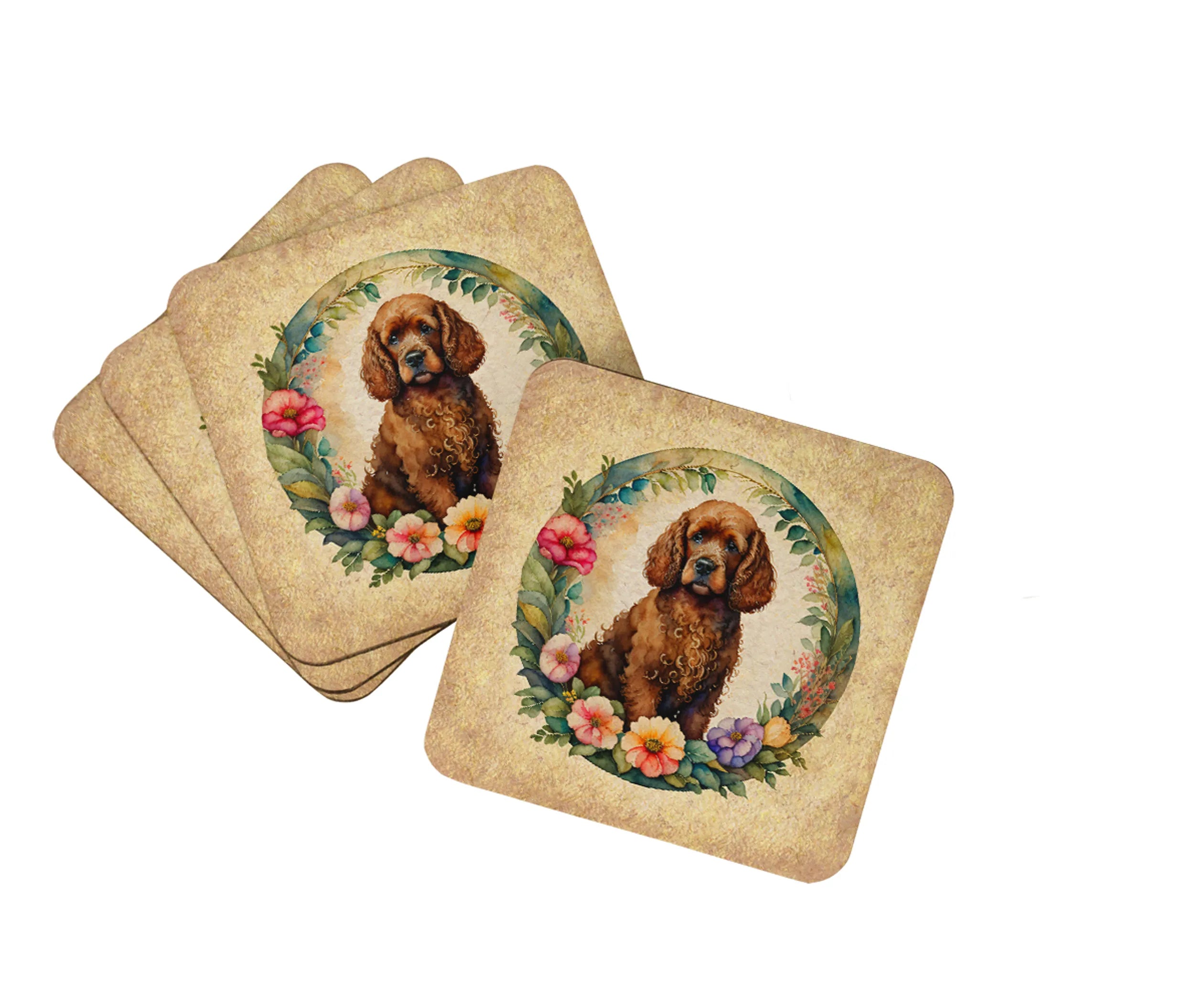 Frame of Flowers Foam Coasters - Size: 3.5 | Pack Of: 1 | Collection name: Frame of flowers