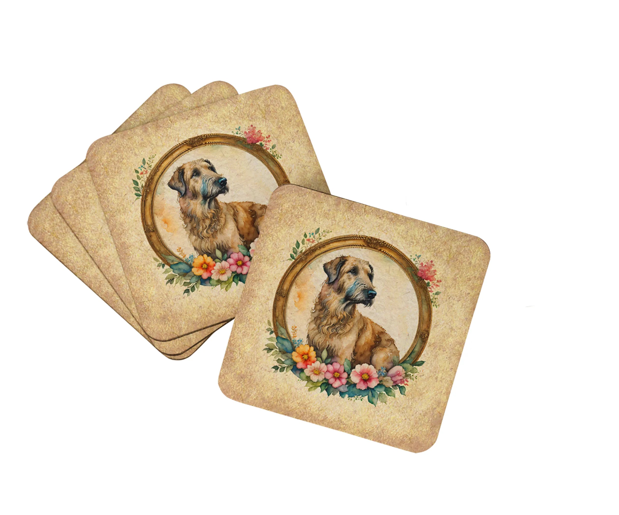 Frame of Flowers Foam Coasters - Size: 3.5 | Pack Of: 1 | Collection name: Frame of flowers
