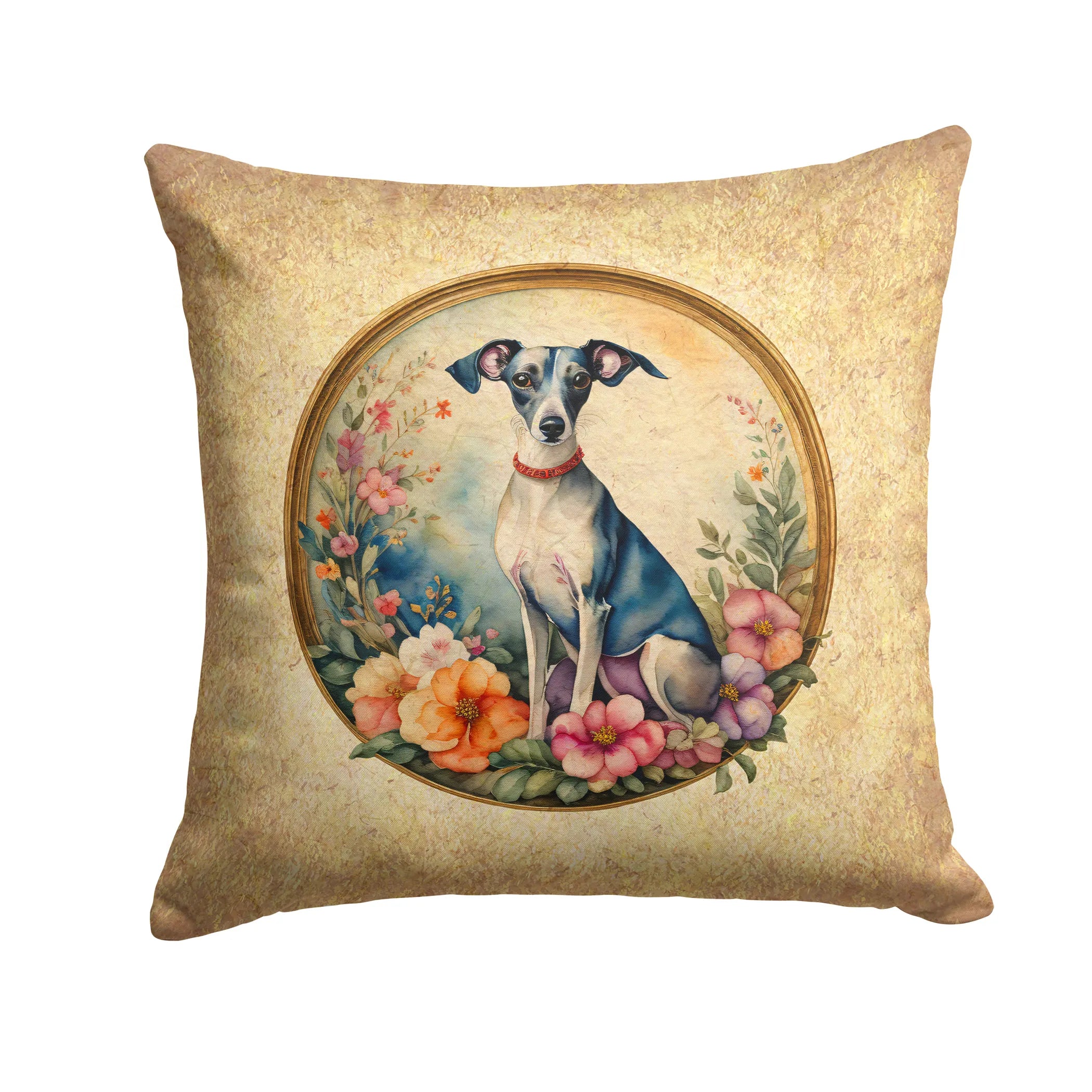 Frame of Flowers Throw Pillow - Size: 14HX14W | Pack Of: 1 | Collection name: Frame of flowers