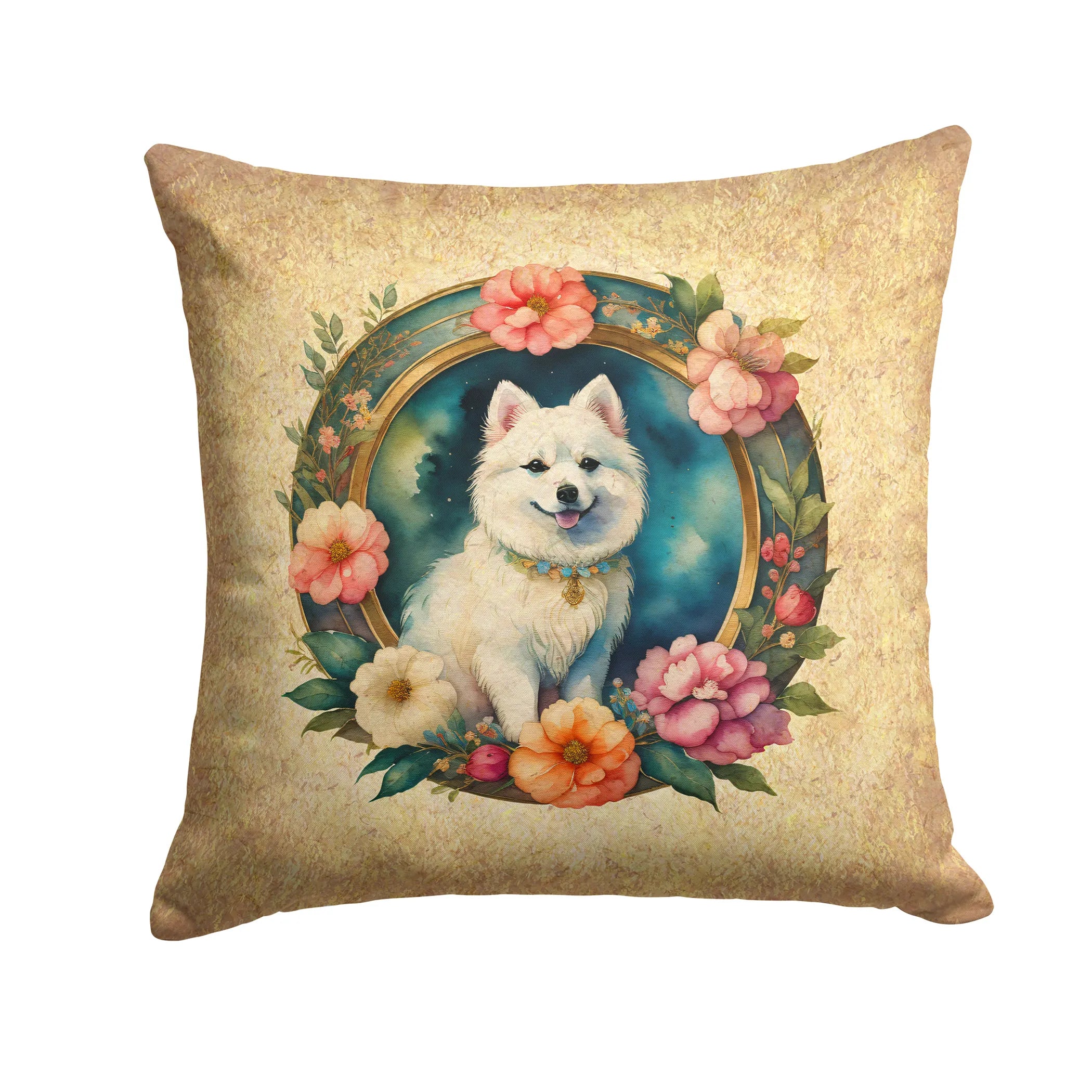 Frame of Flowers Throw Pillow - Size: 14HX14W | Pack Of: 1 | Collection name: Frame of flowers