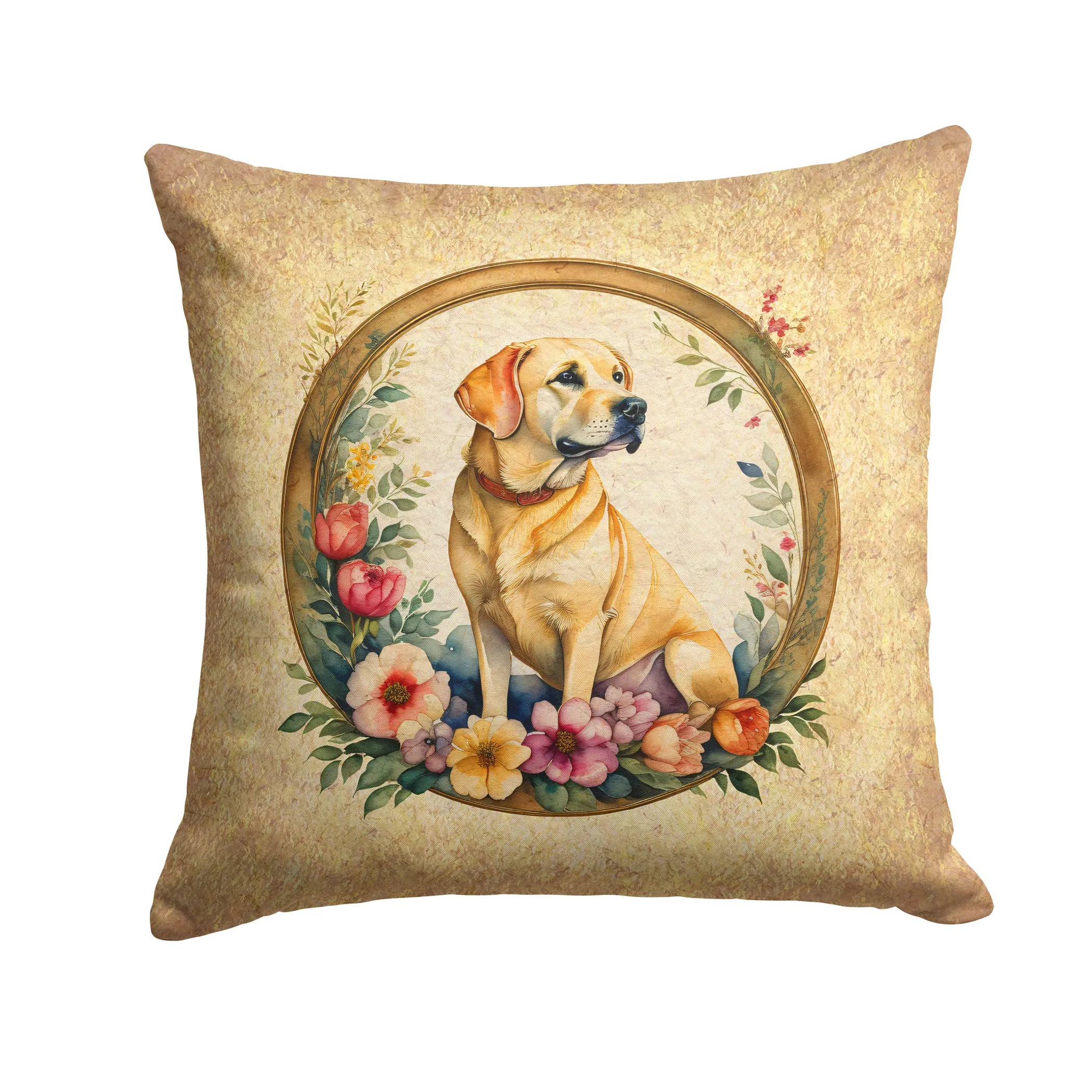 Frame of Flowers Throw Pillow - Size: 14HX14W | Pack Of: 1 | Collection name: Frame of flowers