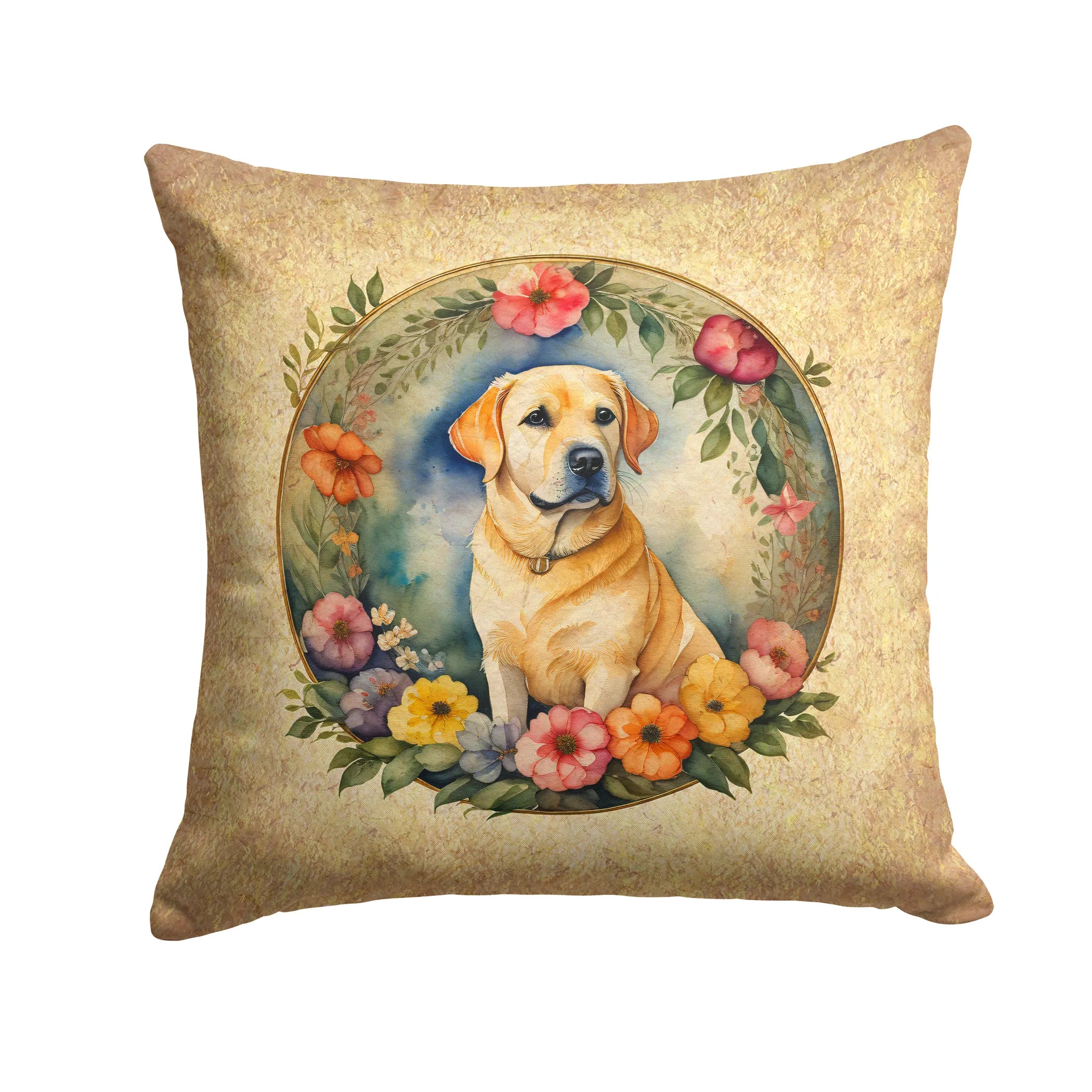 Frame of Flowers Throw Pillow - Size: 14HX14W | Pack Of: 1 | Collection name: Frame of flowers