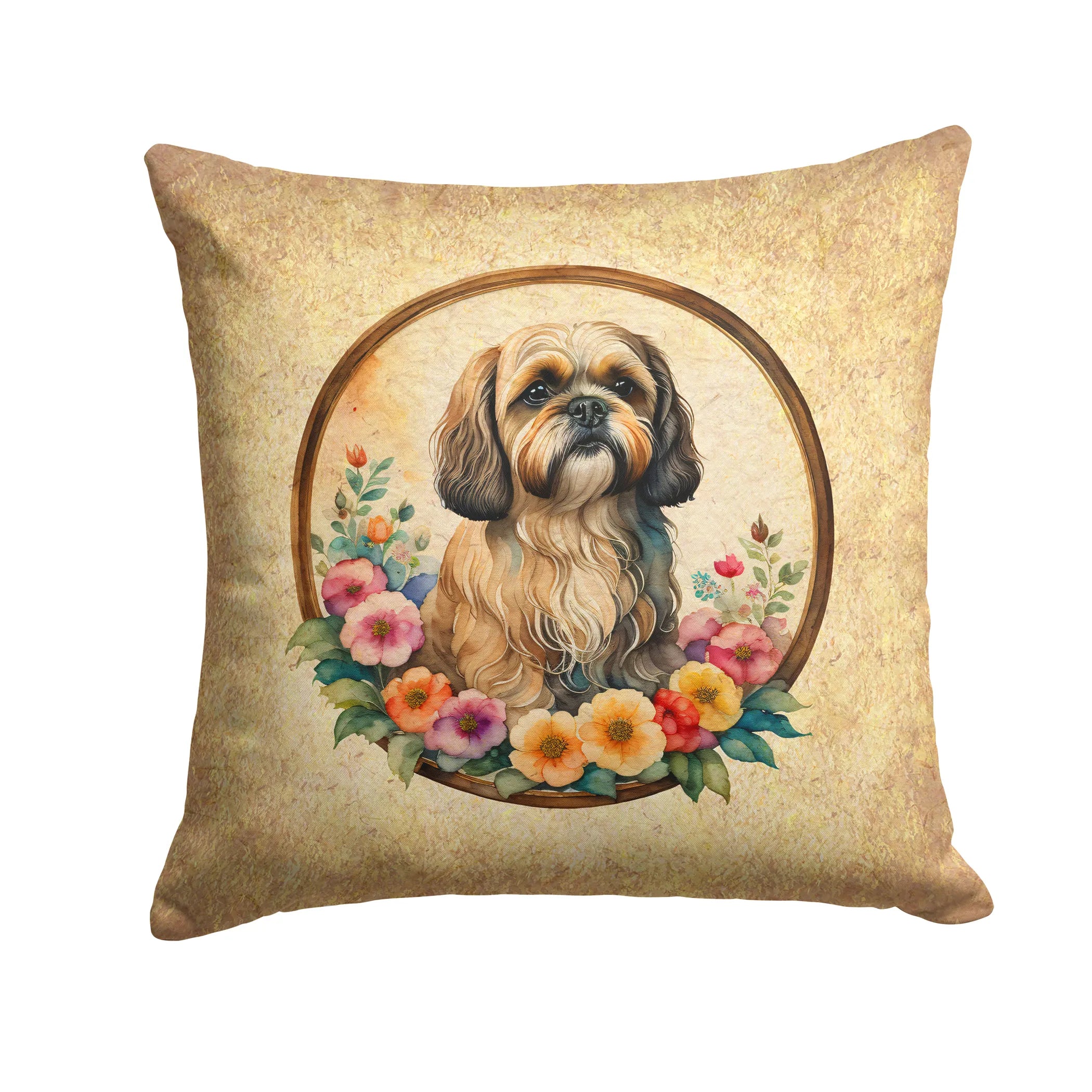 Frame of Flowers Throw Pillow - Size: 14HX14W | Pack Of: 1 | Collection name: Frame of flowers