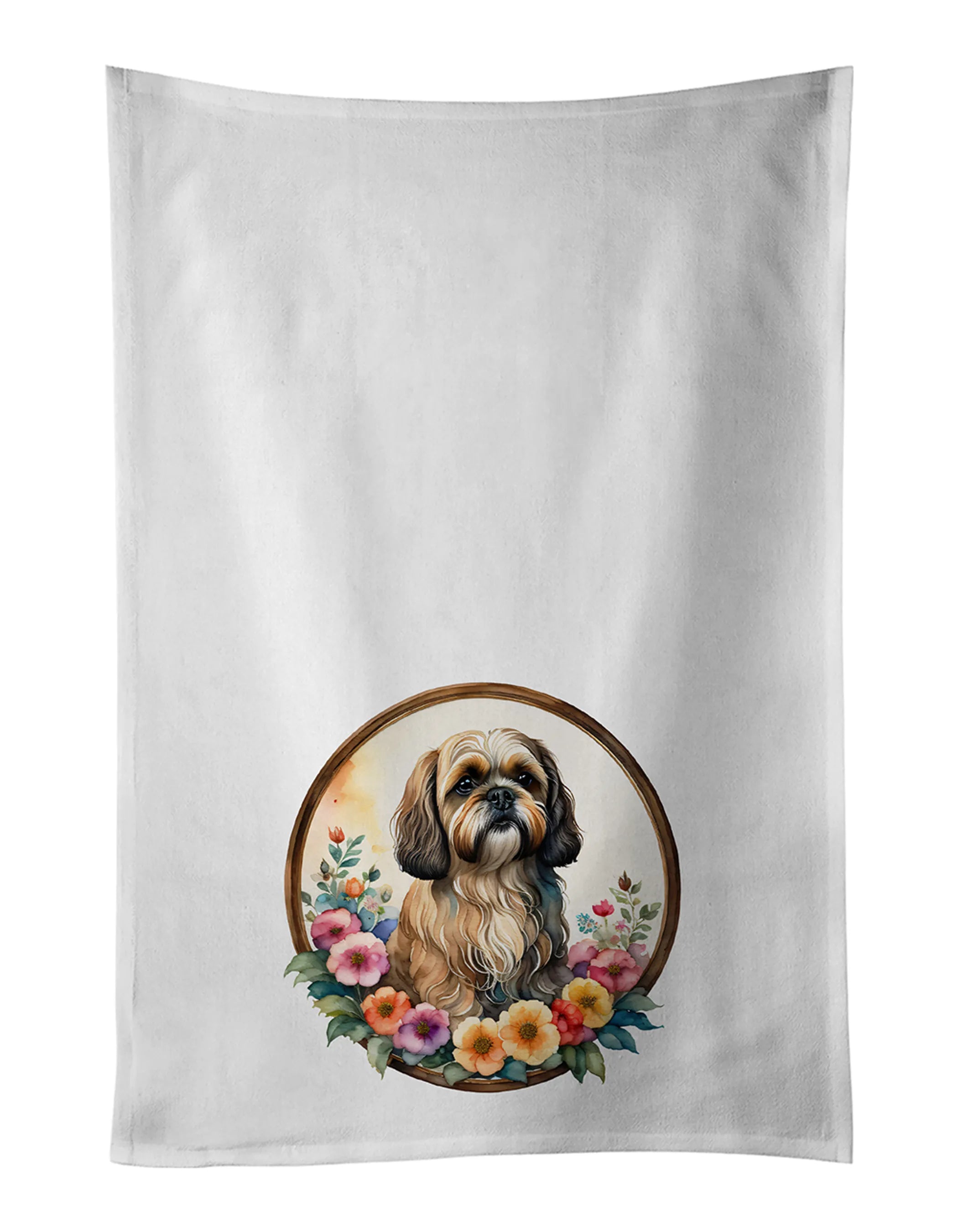 Frame of Flowers Kitchen Towel Set of 2 - Size: 28HX19W | Pack Of: 1 | Collection name: Frame of flowers