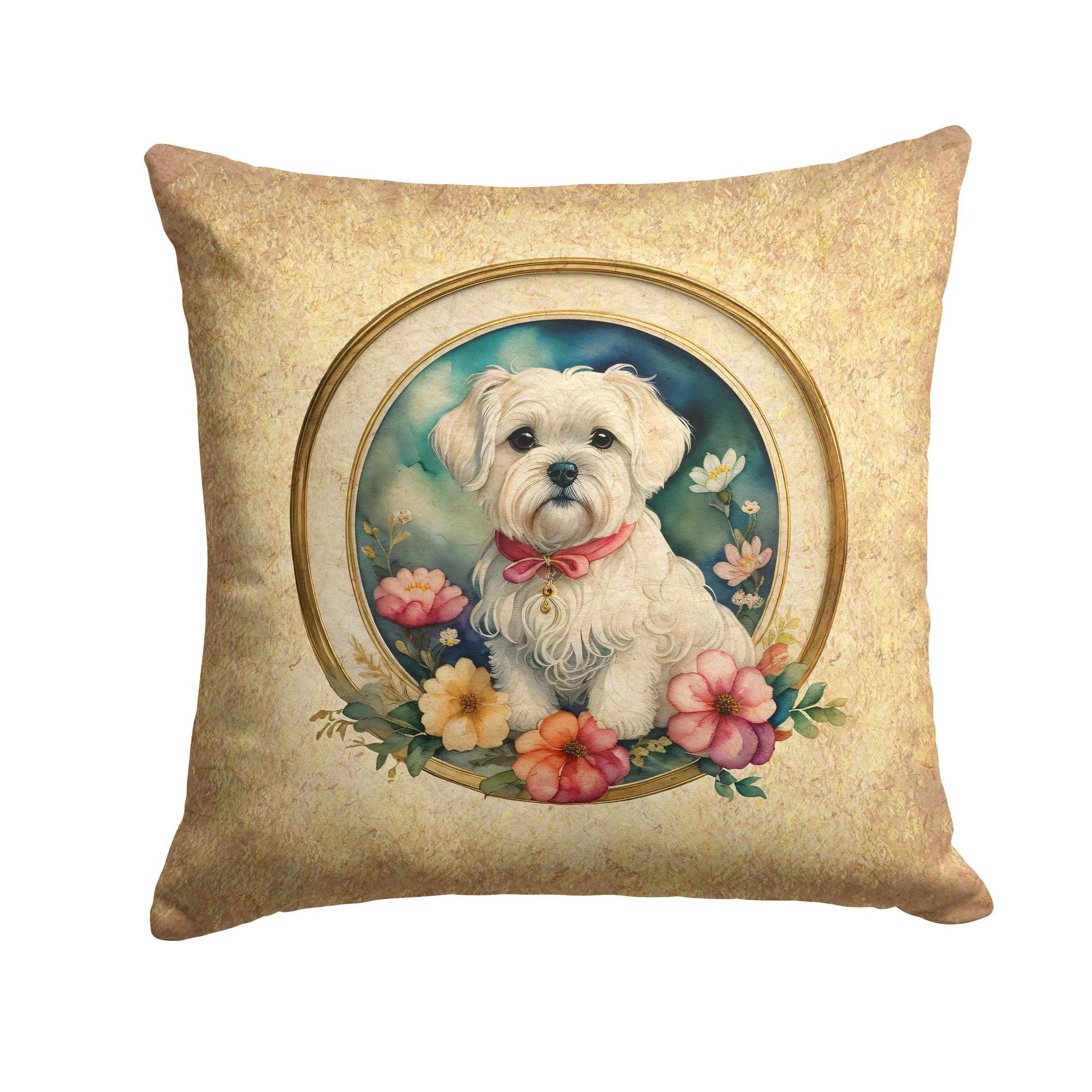 Frame of Flowers Throw Pillow - Size: 14HX14W | Pack Of: 1 | Collection name: Frame of flowers
