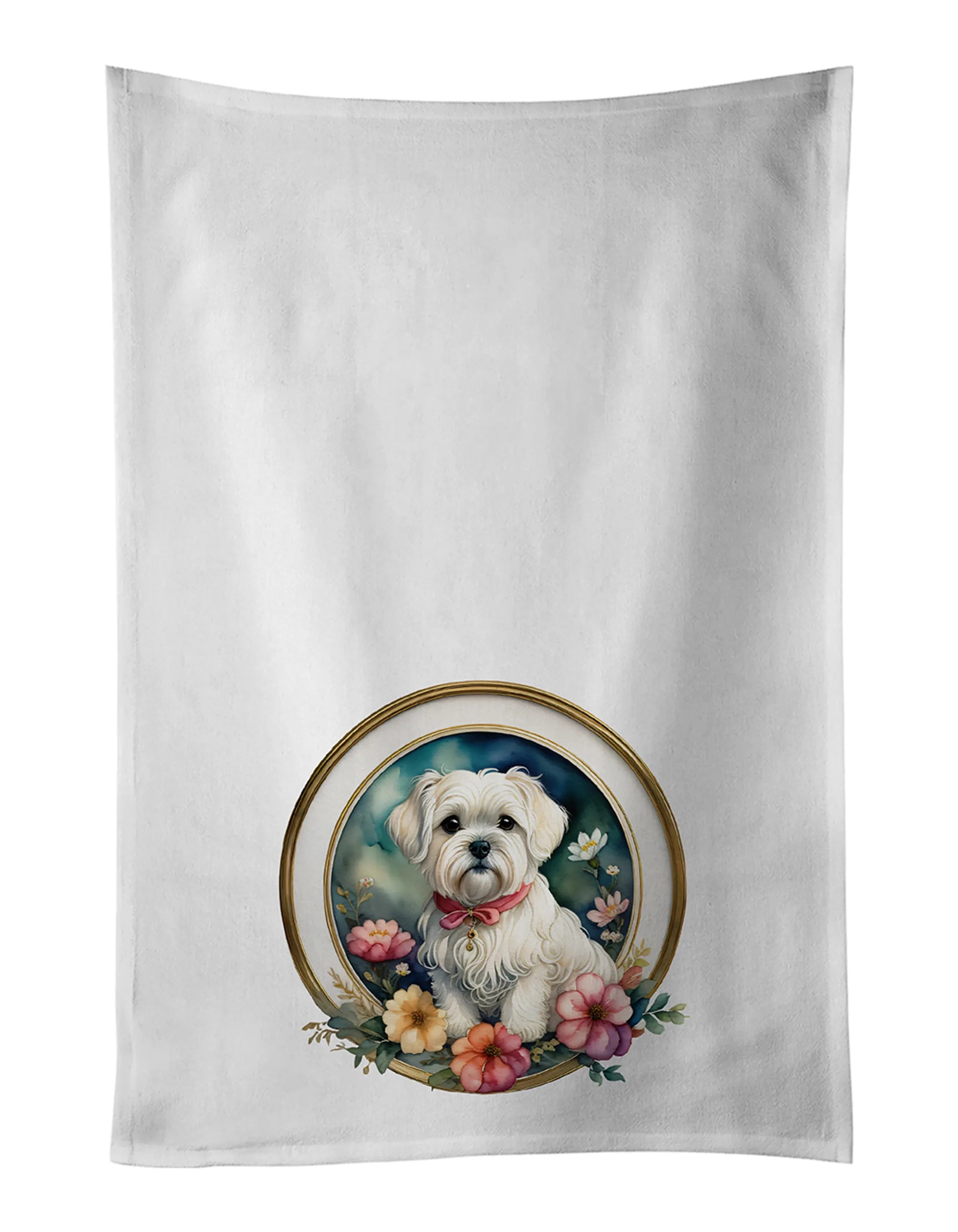 Frame of Flowers Kitchen Towel Set of 2 - Size: 28HX19W | Pack Of: 1 | Collection name: Frame of flowers
