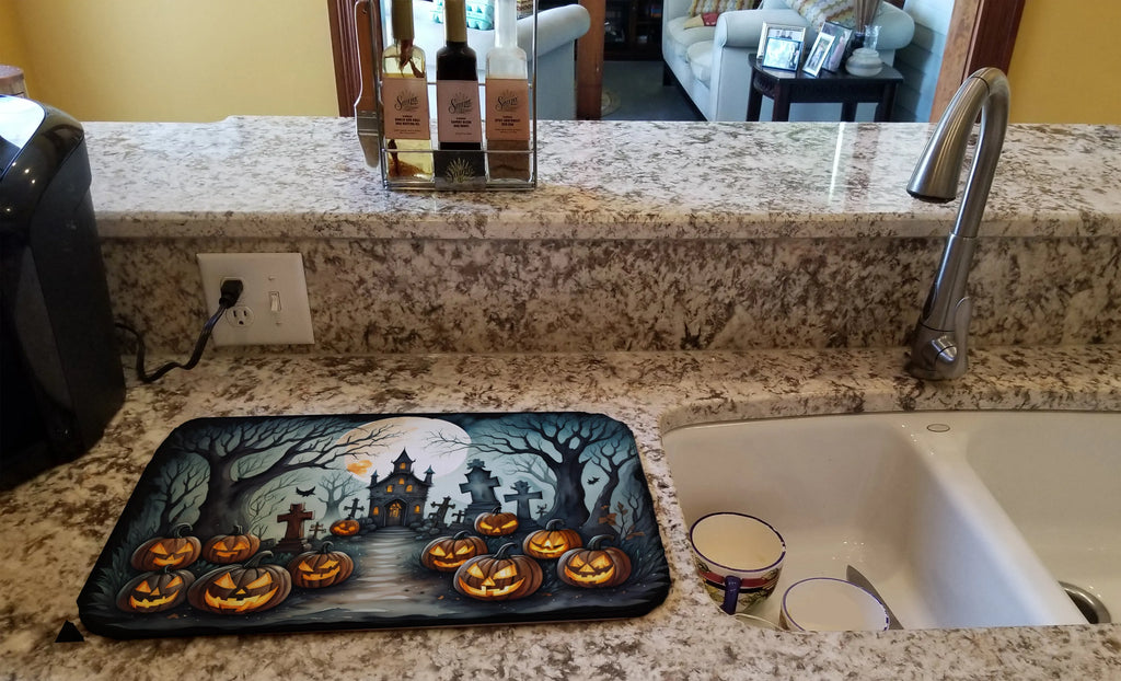 More Spooky Halloween Dish Drying Mat - Size: 14  X 21" | Pack Of: 1 | Collection name: More spooky halloween