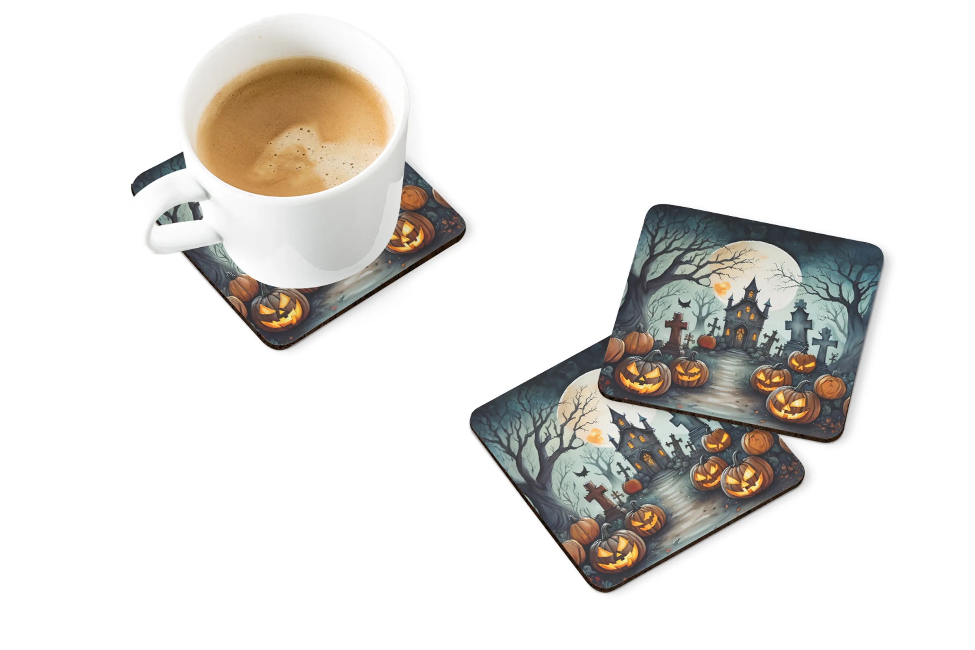 More Spooky Halloween Foam Coasters - Size: 3.5 | Pack Of: 1 | Collection name: More spooky halloween