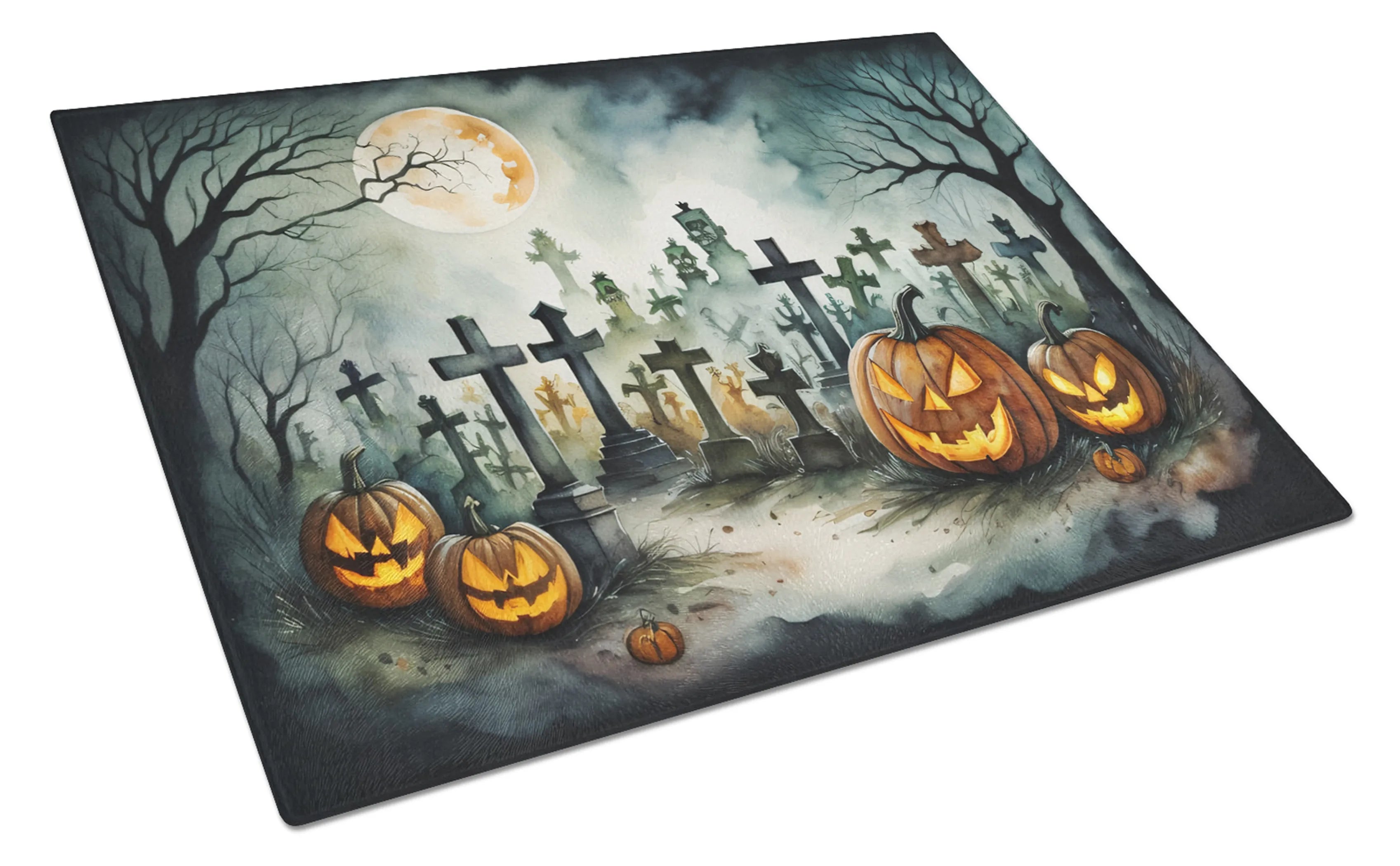 More Spooky Halloween Glass Cutting Board - Size: LARGE | Pack Of: 1 | Collection name: More spooky halloween