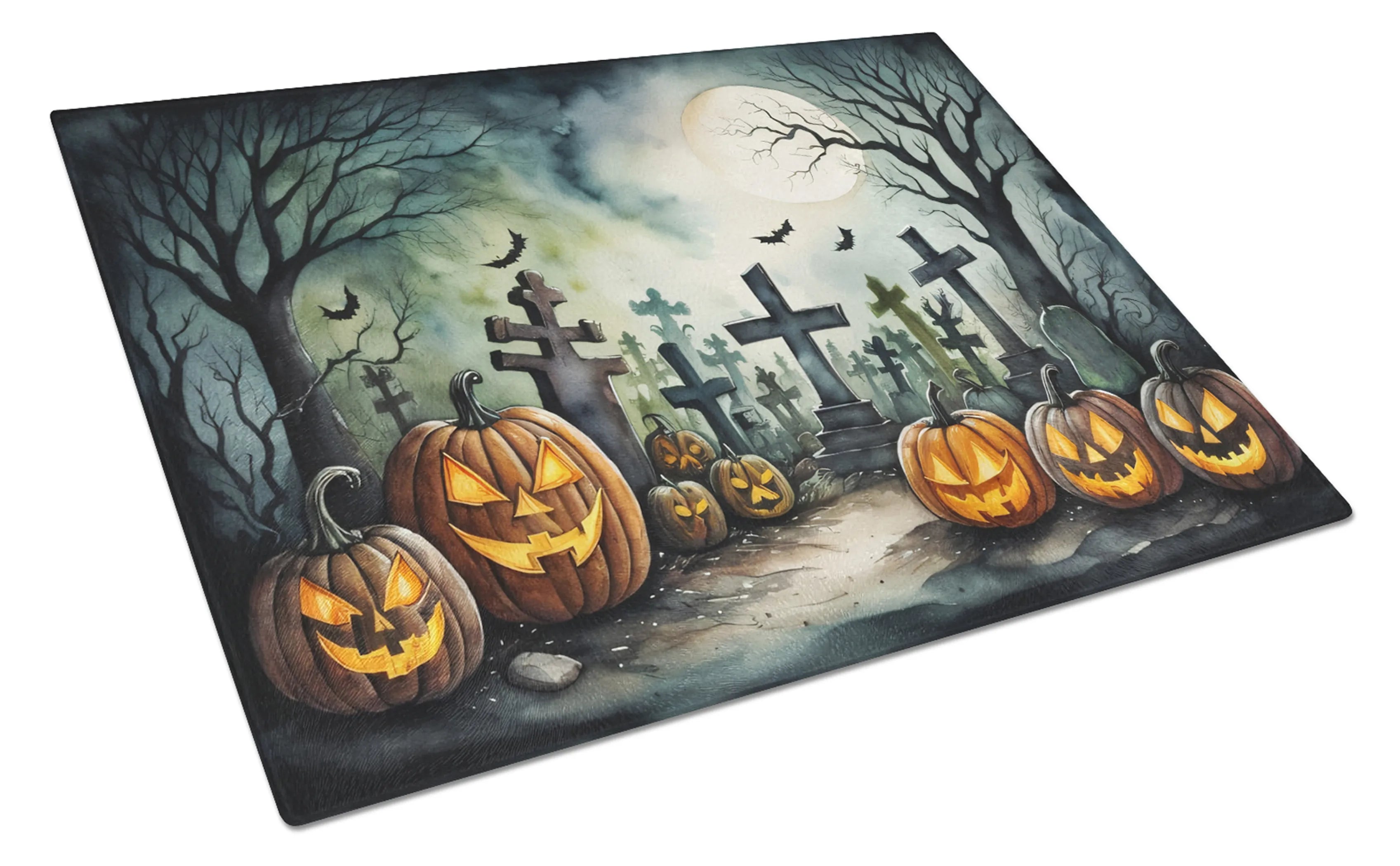 More Spooky Halloween Glass Cutting Board - Size: LARGE | Pack Of: 1 | Collection name: More spooky halloween