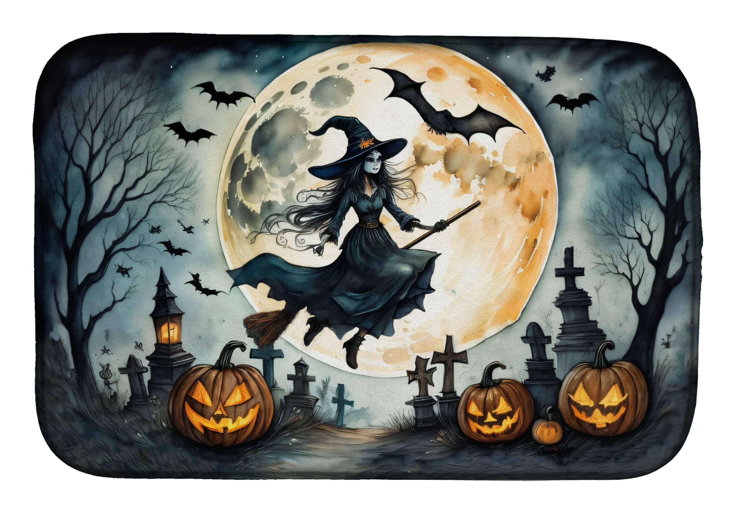 More Spooky Halloween Dish Drying Mat - Size: 14  X 21" | Pack Of: 1 | Collection name: More spooky halloween