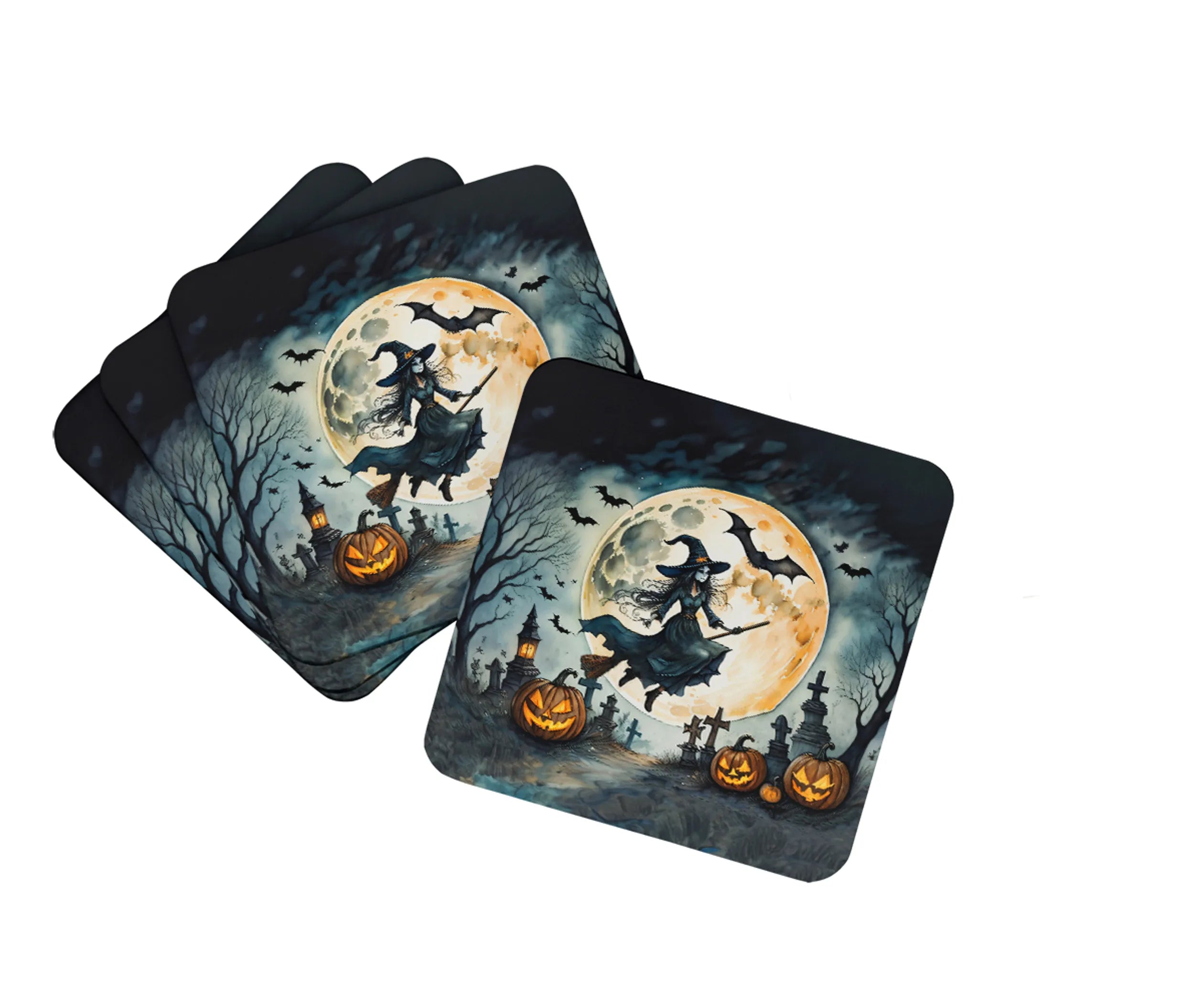 More Spooky Halloween Foam Coasters - Size: 3.5 | Pack Of: 1 | Collection name: More spooky halloween