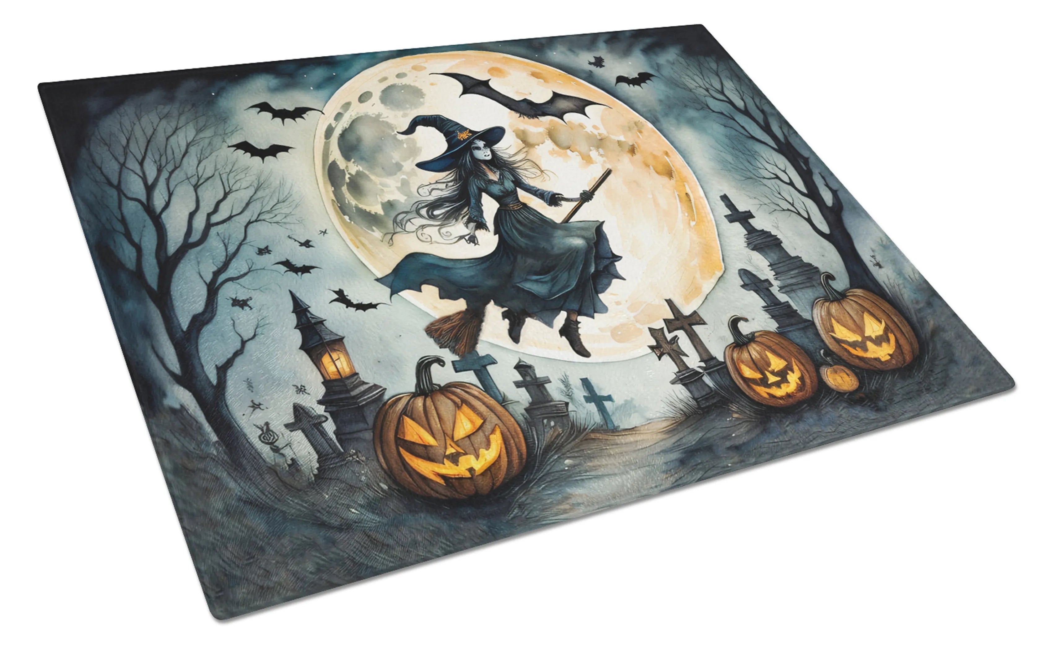 More Spooky Halloween Glass Cutting Board - Size: LARGE | Pack Of: 1 | Collection name: More spooky halloween