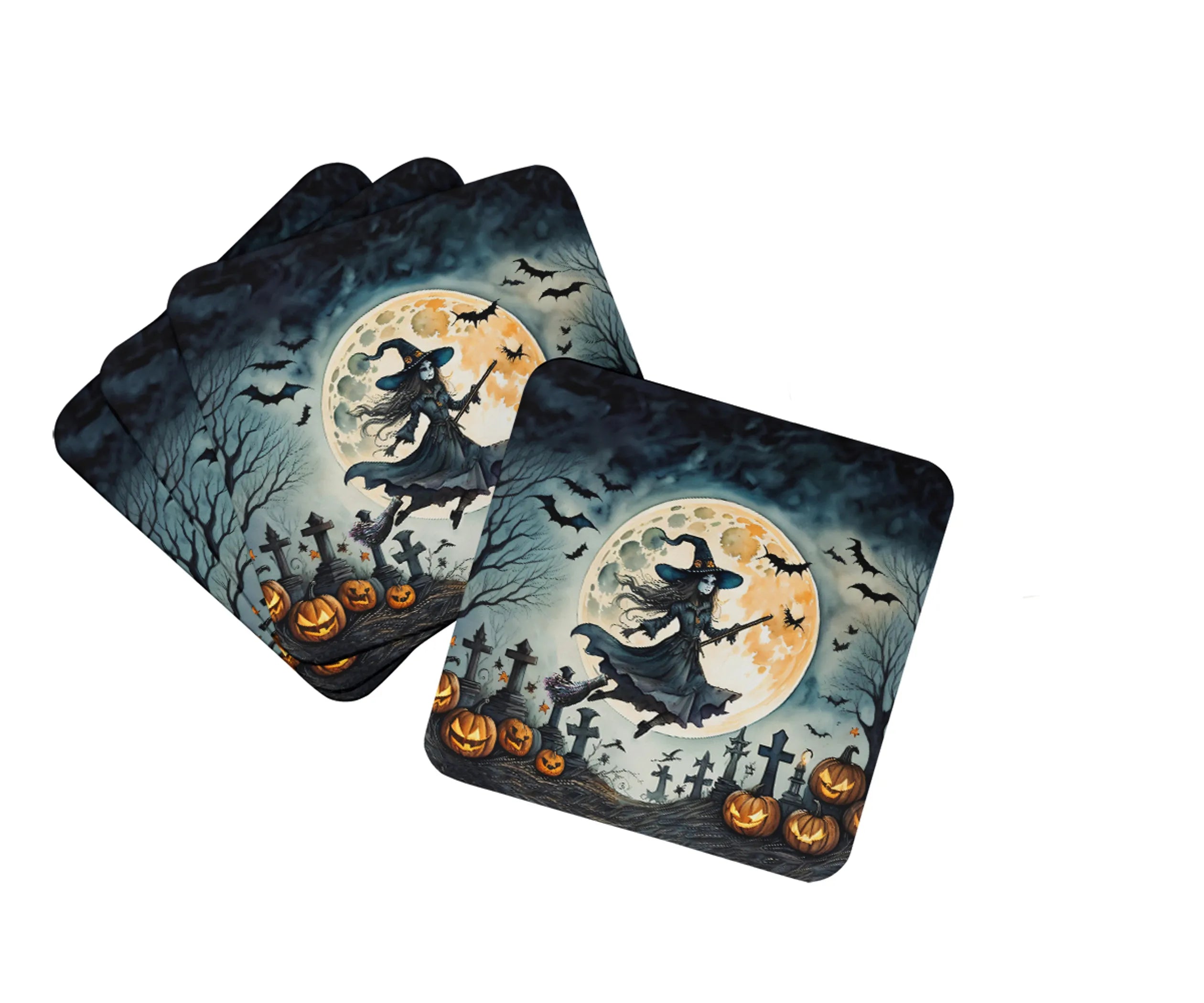 More Spooky Halloween Foam Coasters - Size: 3.5 | Pack Of: 1 | Collection name: More spooky halloween