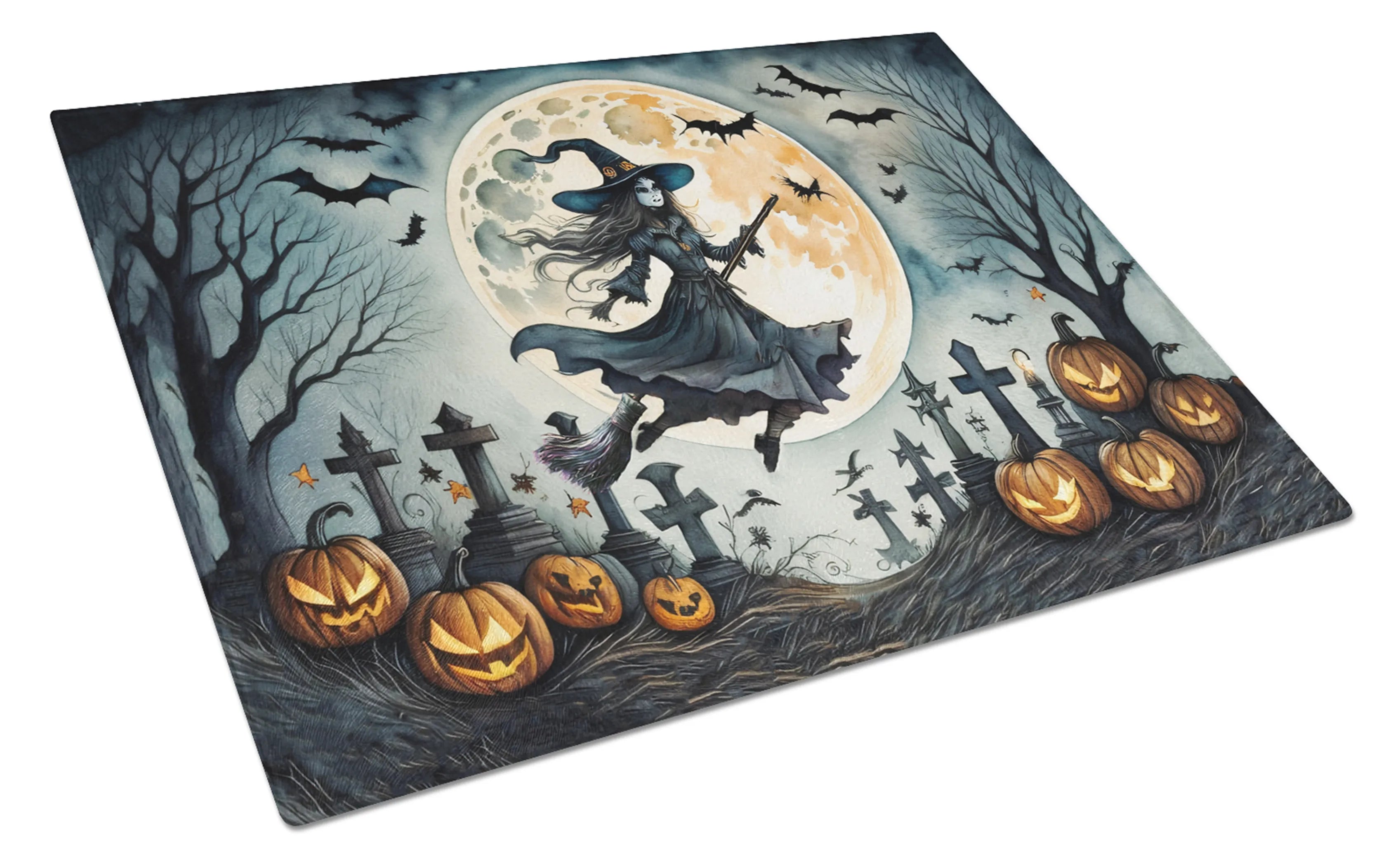 More Spooky Halloween Glass Cutting Board - Size: LARGE | Pack Of: 1 | Collection name: More spooky halloween