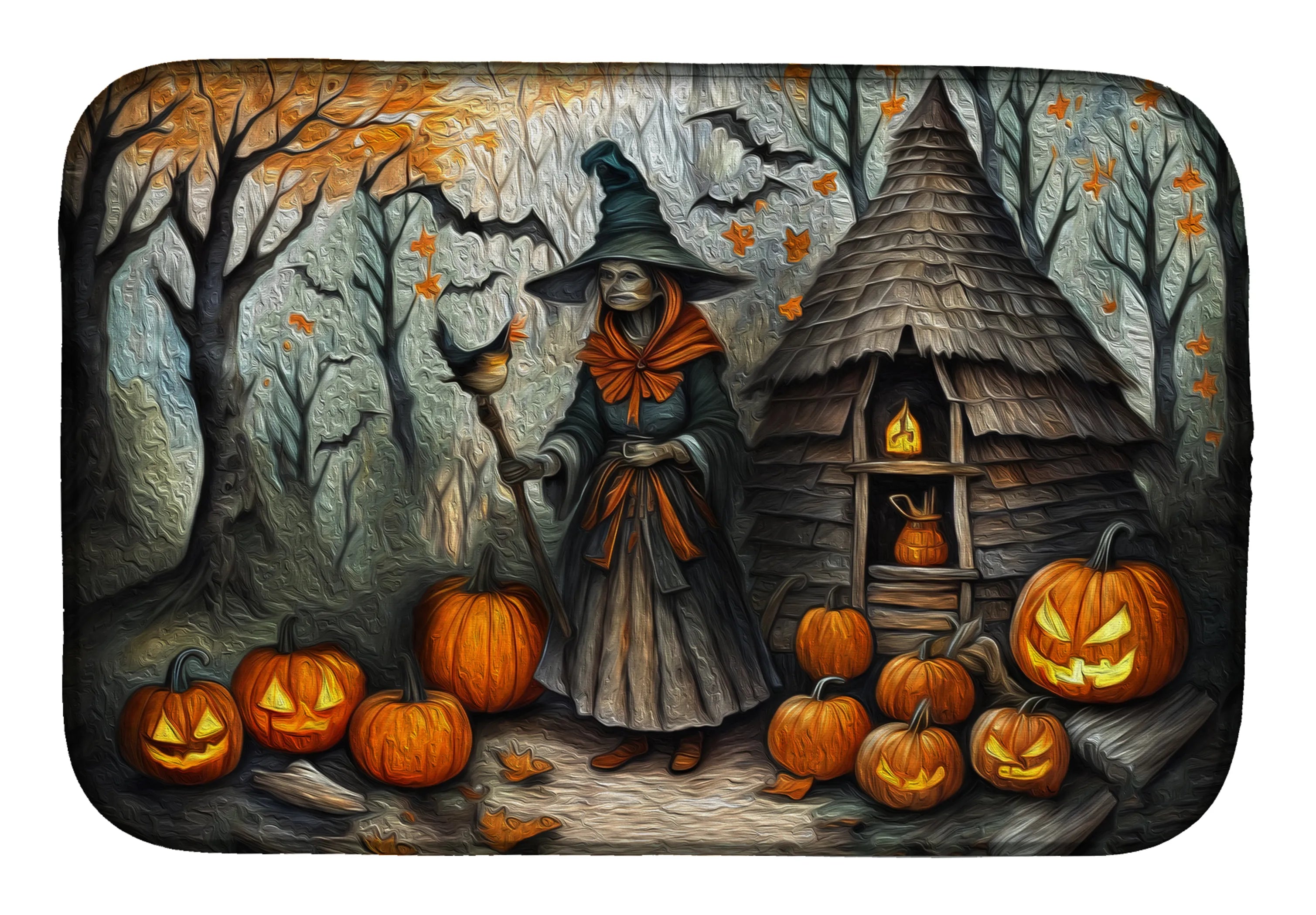 More Spooky Halloween Dish Drying Mat - Size: 14  X 21" | Pack Of: 1 | Collection name: More spooky halloween