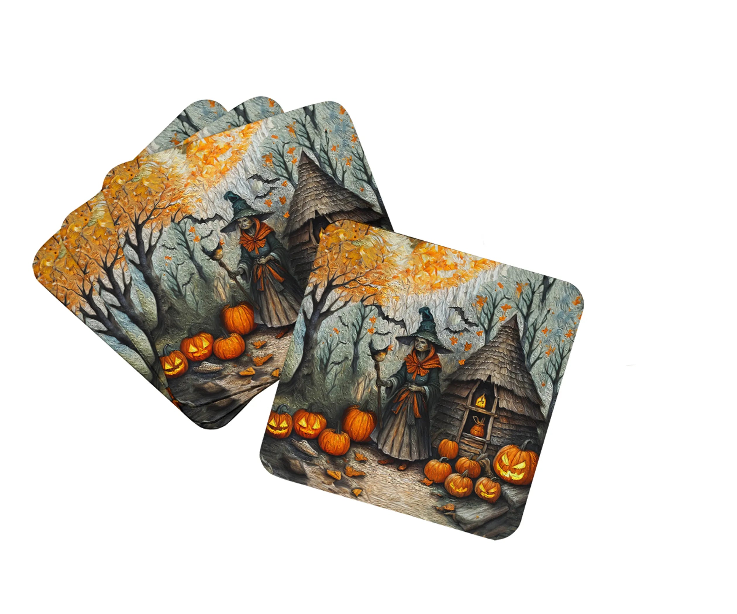 More Spooky Halloween Foam Coasters - Size: 3.5 | Pack Of: 1 | Collection name: More spooky halloween