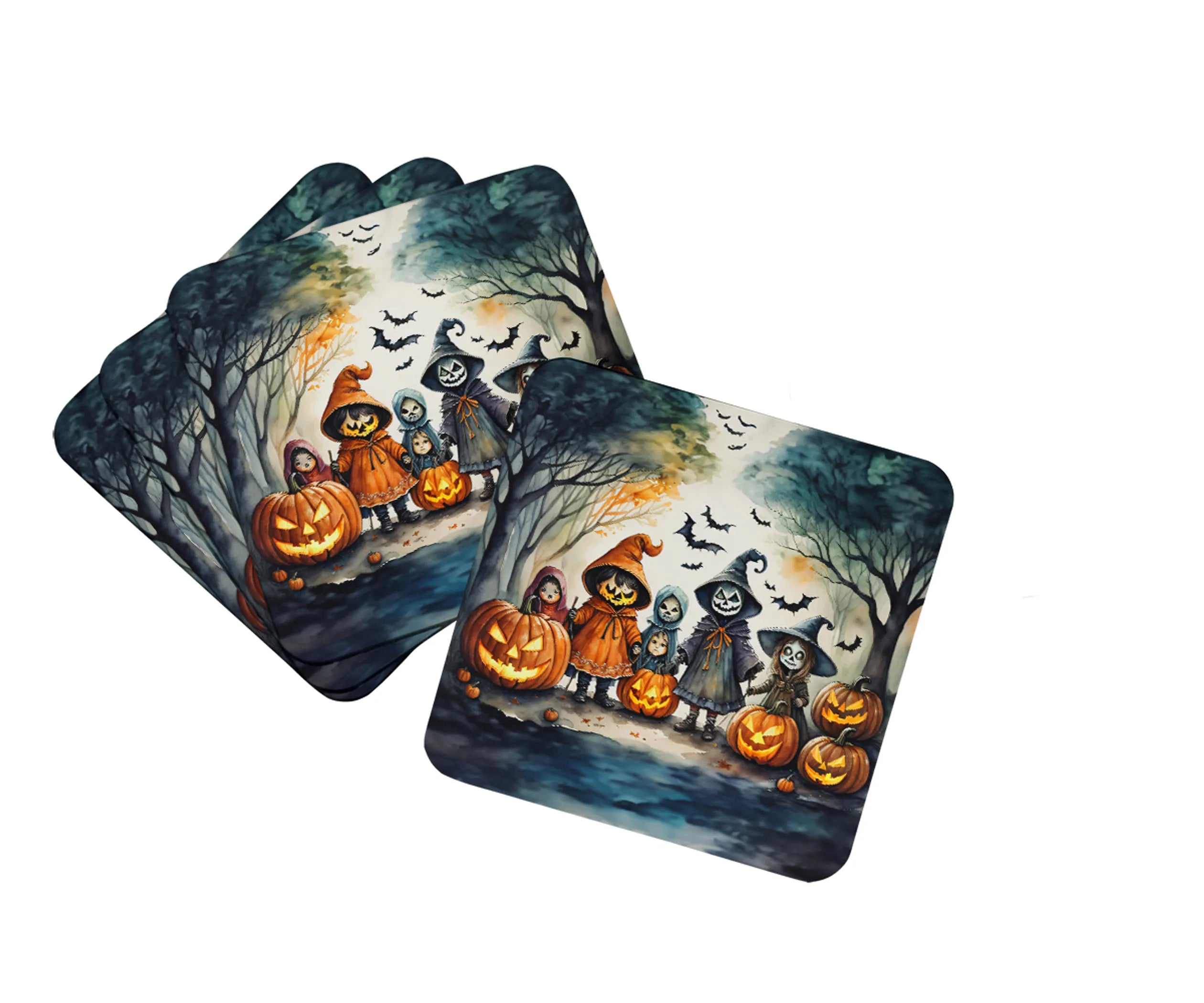 More Spooky Halloween Foam Coasters - Size: 3.5 | Pack Of: 1 | Collection name: More spooky halloween