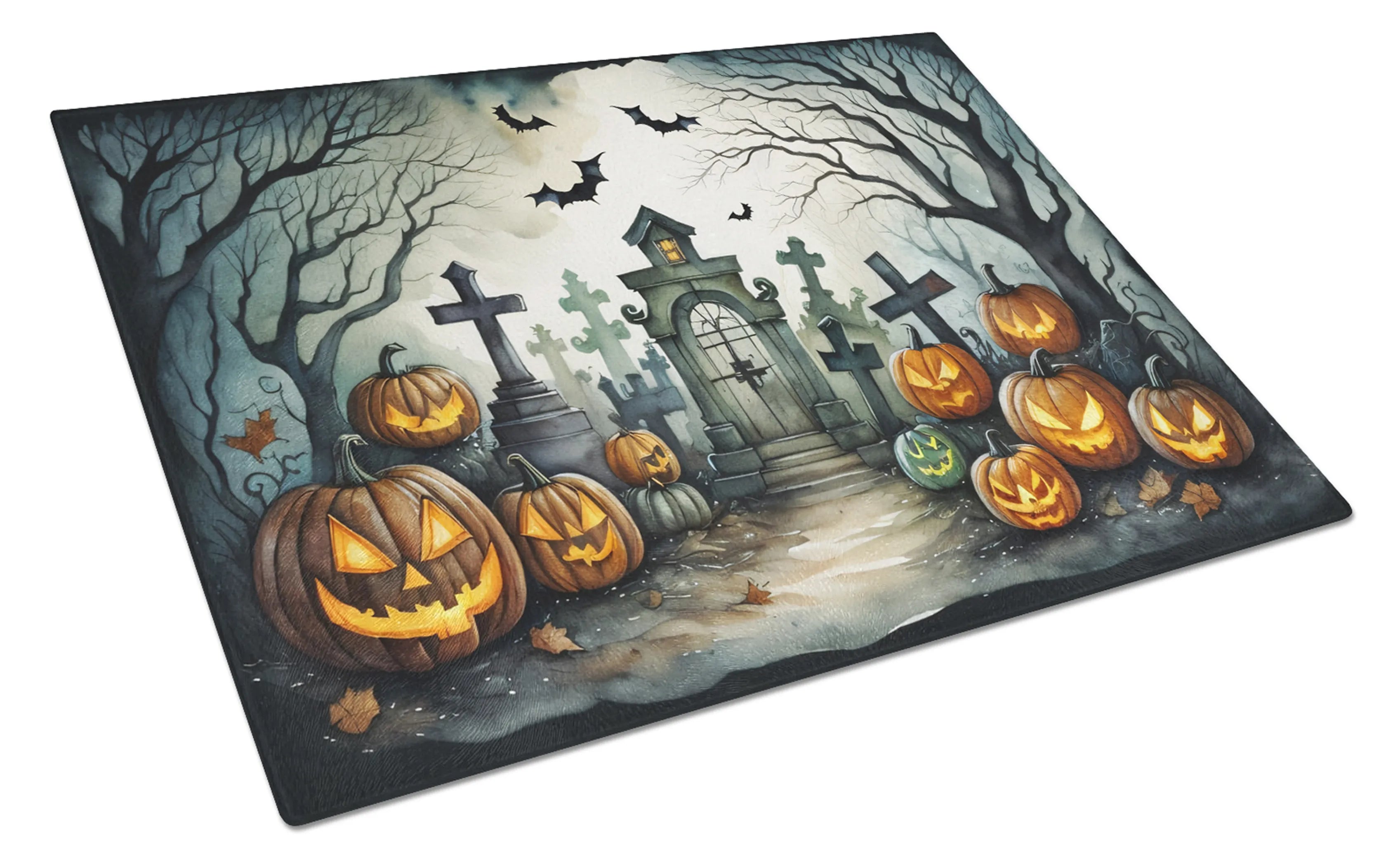 More Spooky Halloween Glass Cutting Board - Size: LARGE | Pack Of: 1 | Collection name: More spooky halloween