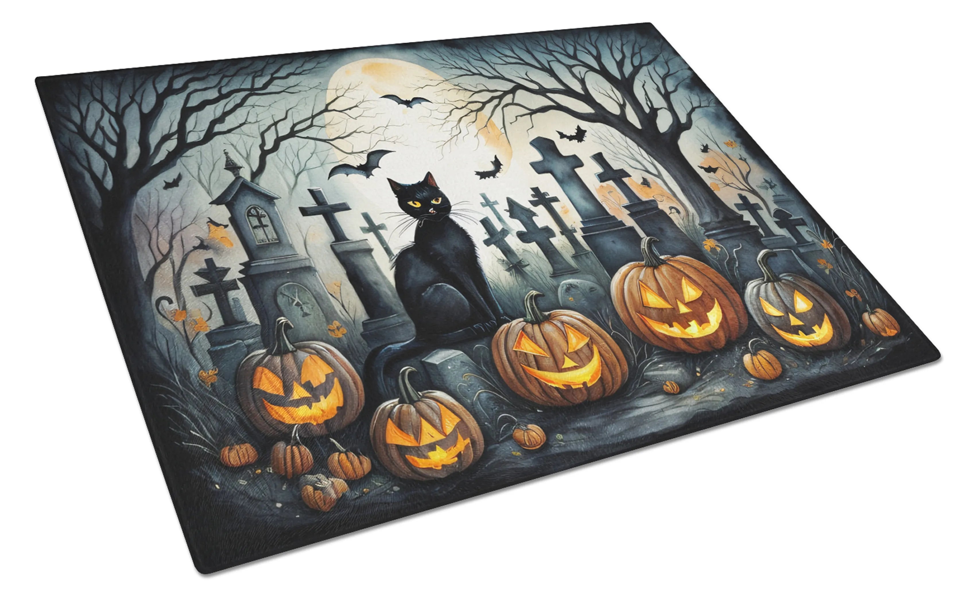 More Spooky Halloween Glass Cutting Board - Size: LARGE | Pack Of: 1 | Collection name: More spooky halloween