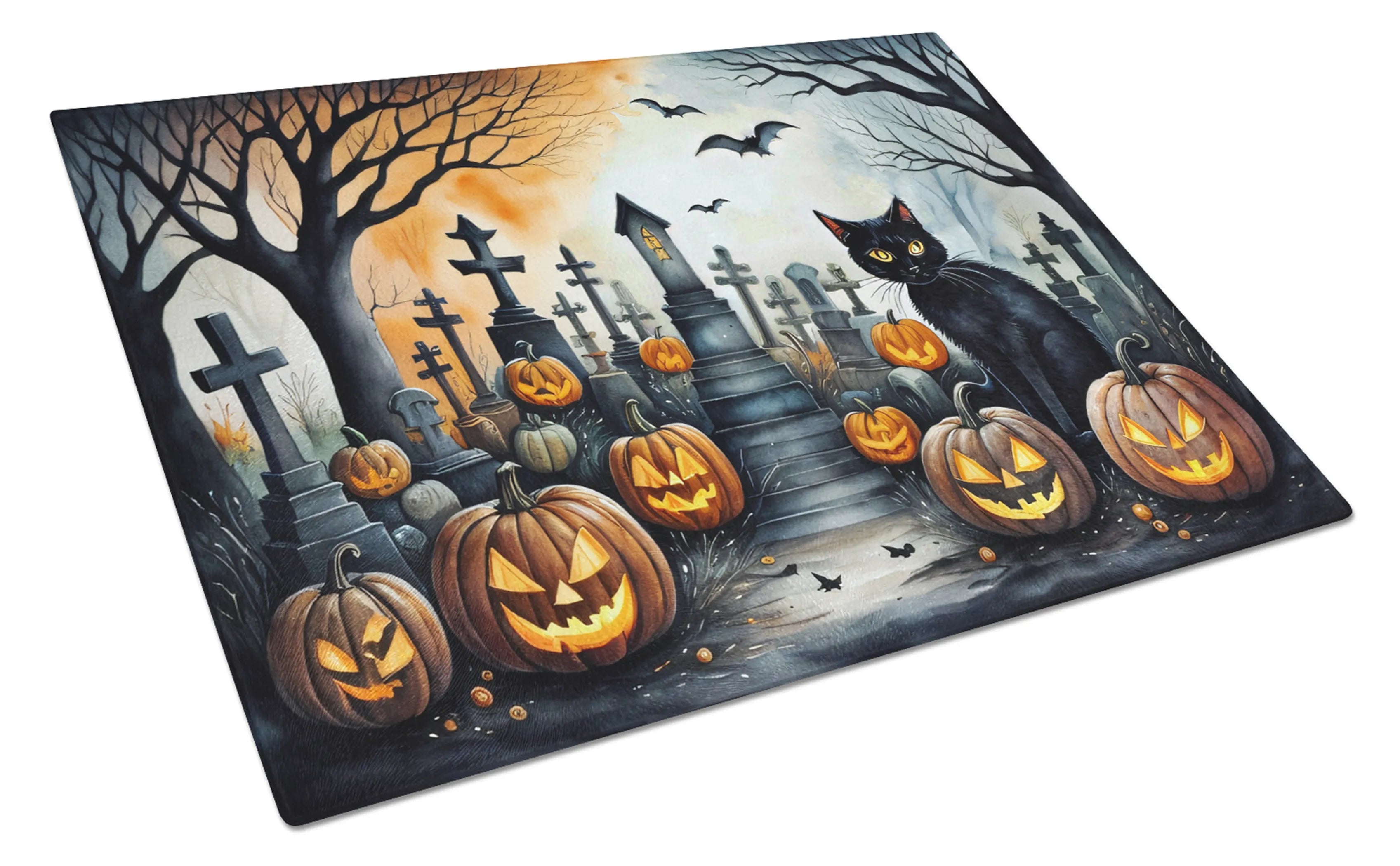 More Spooky Halloween Glass Cutting Board - Size: LARGE | Pack Of: 1 | Collection name: More spooky halloween