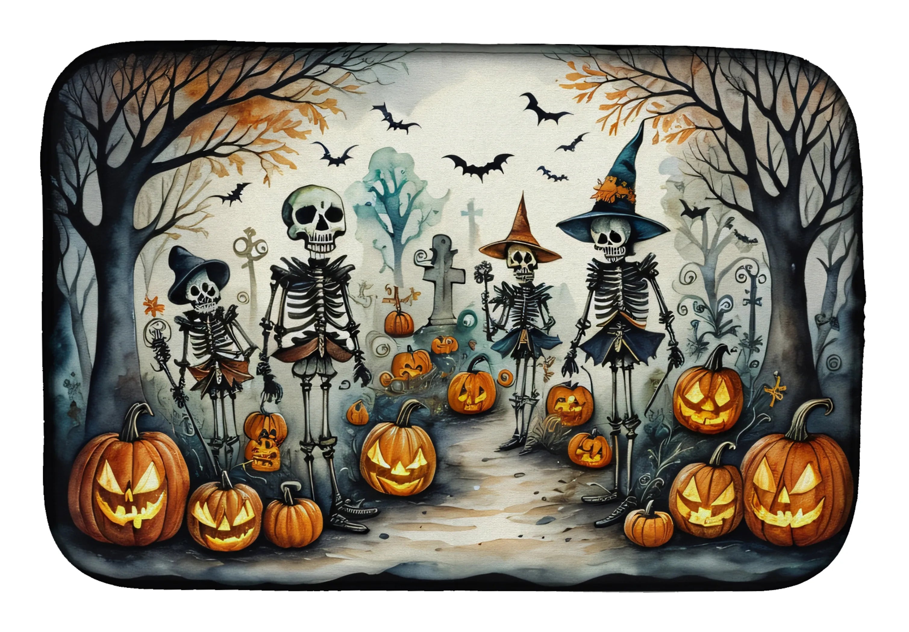 More Spooky Halloween Dish Drying Mat - Size: 14  X 21" | Pack Of: 1 | Collection name: More spooky halloween