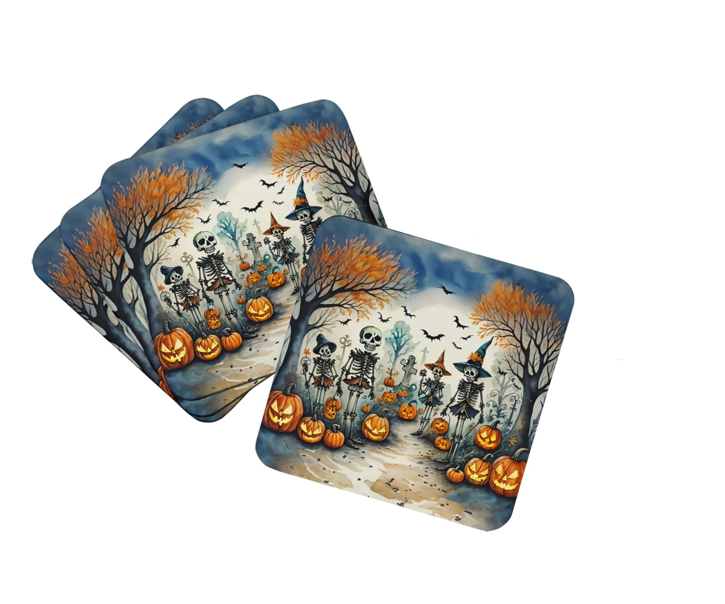 More Spooky Halloween Foam Coasters - Size: 3.5 | Pack Of: 1 | Collection name: More spooky halloween