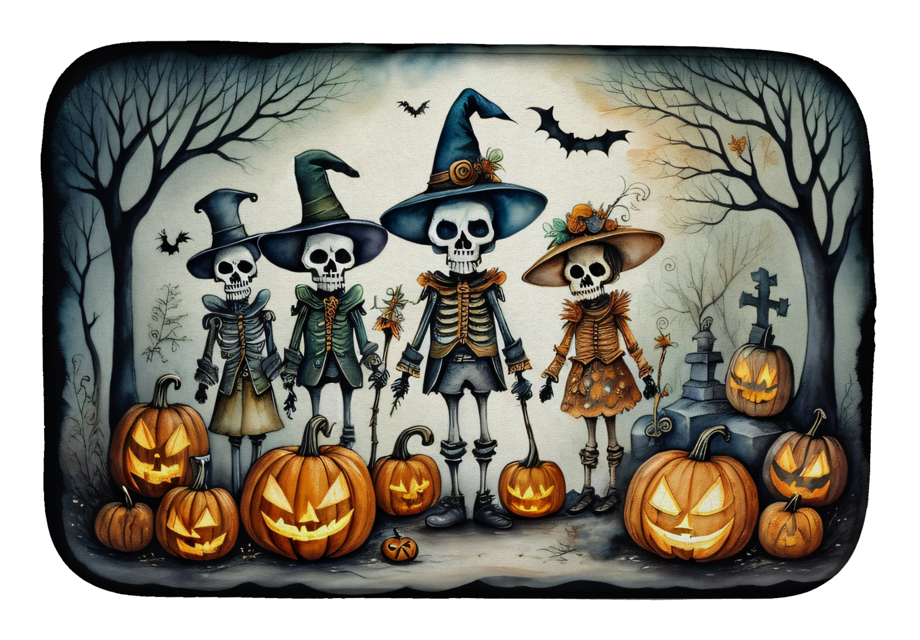 More Spooky Halloween Dish Drying Mat - Size: 14  X 21" | Pack Of: 1 | Collection name: More spooky halloween