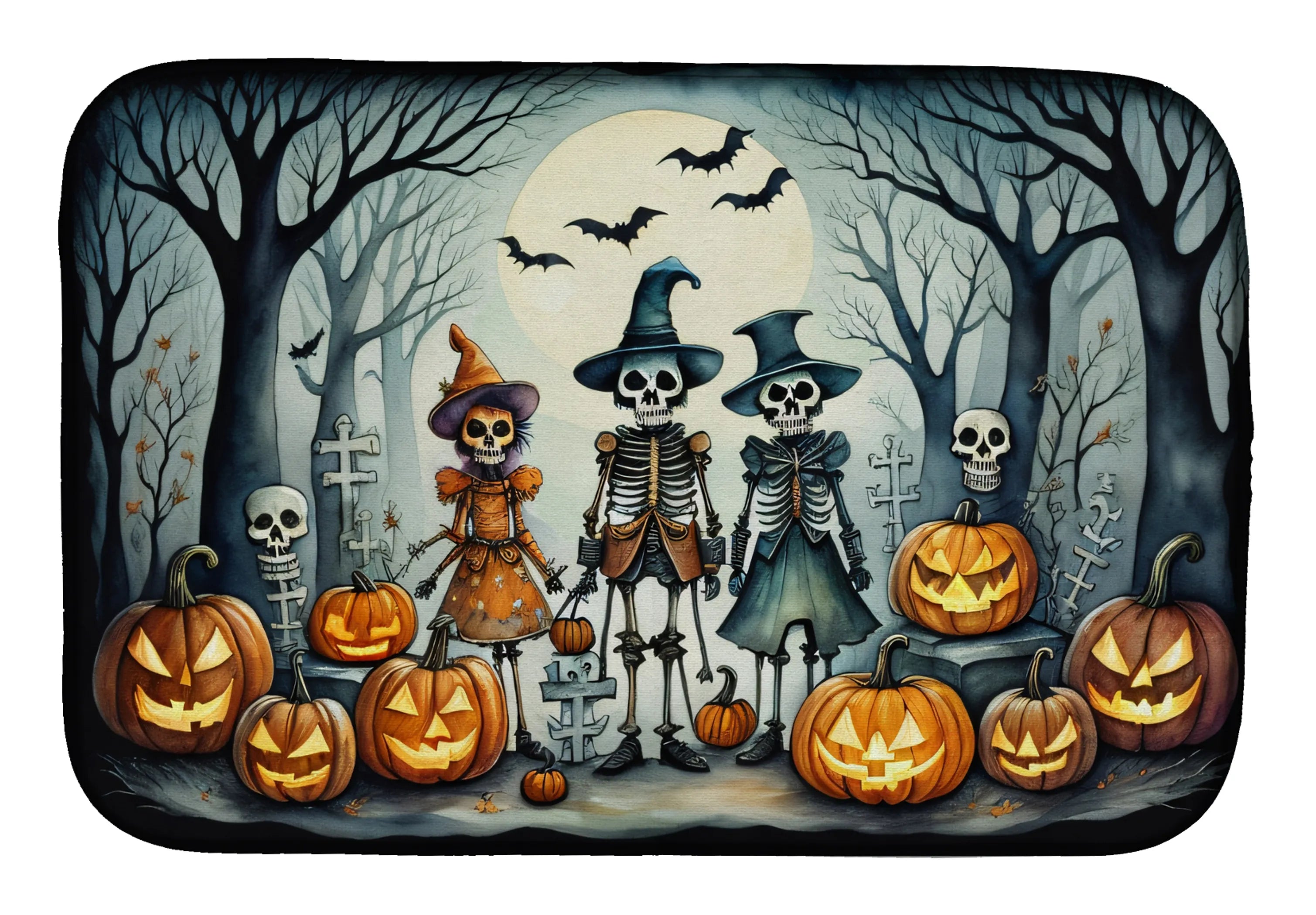 More Spooky Halloween Dish Drying Mat - Size: 14  X 21" | Pack Of: 1 | Collection name: More spooky halloween