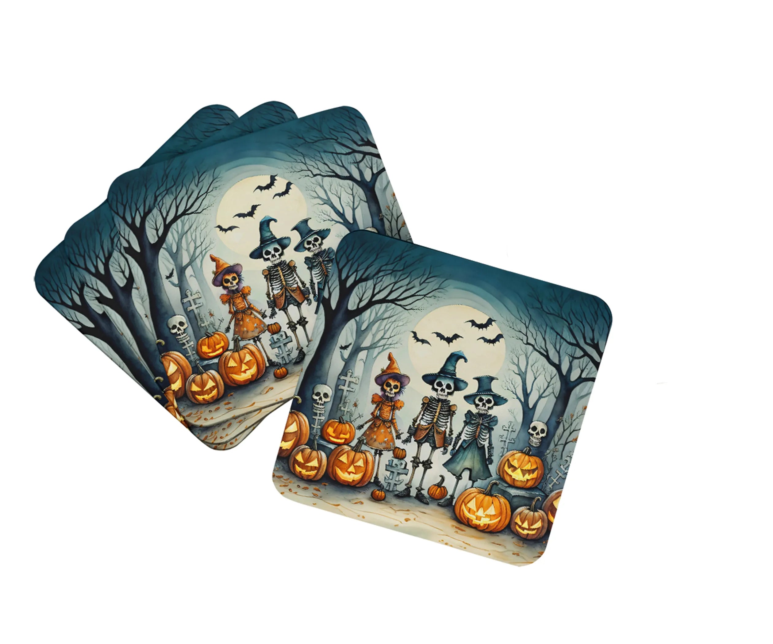 More Spooky Halloween Foam Coasters - Size: 3.5 | Pack Of: 1 | Collection name: More spooky halloween