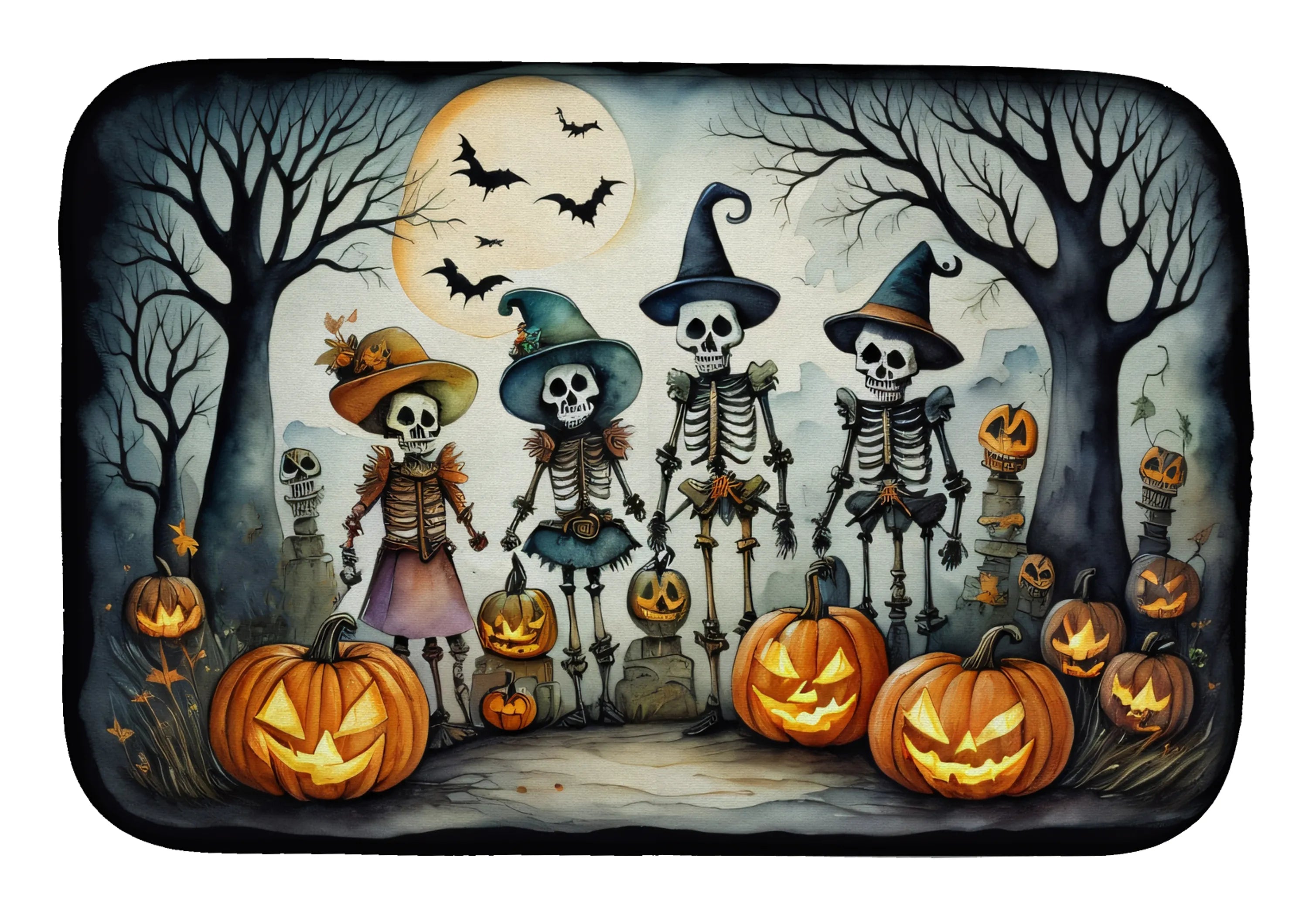 More Spooky Halloween Dish Drying Mat - Size: 14  X 21" | Pack Of: 1 | Collection name: More spooky halloween